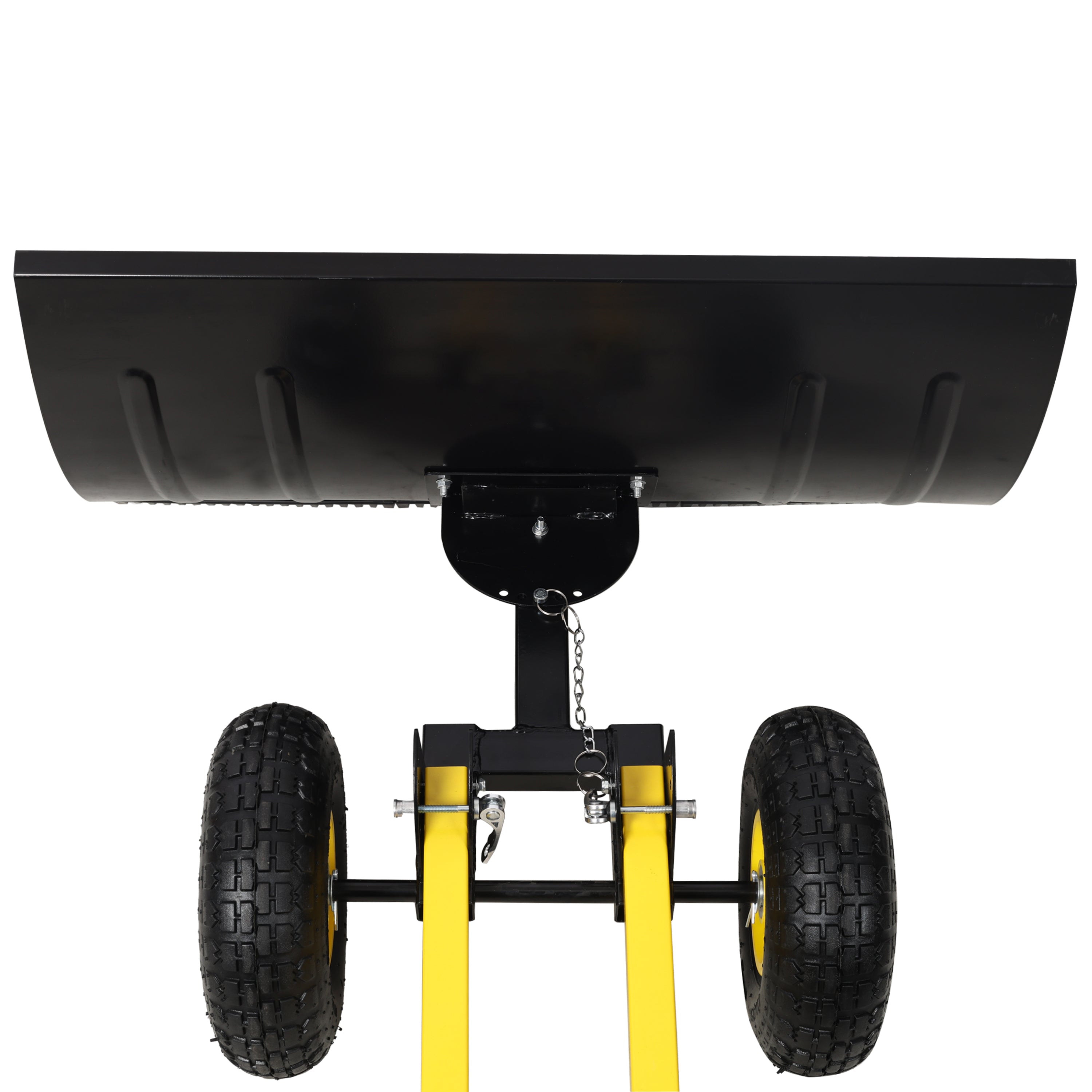 Dual Bar Snow Shovel with Wheels, Snow Pusher, Adjustable Length handle, Adjustable Angle Handle & Blade Snow Removal Tool, 29" Blade, 10" Wheels,Yellow