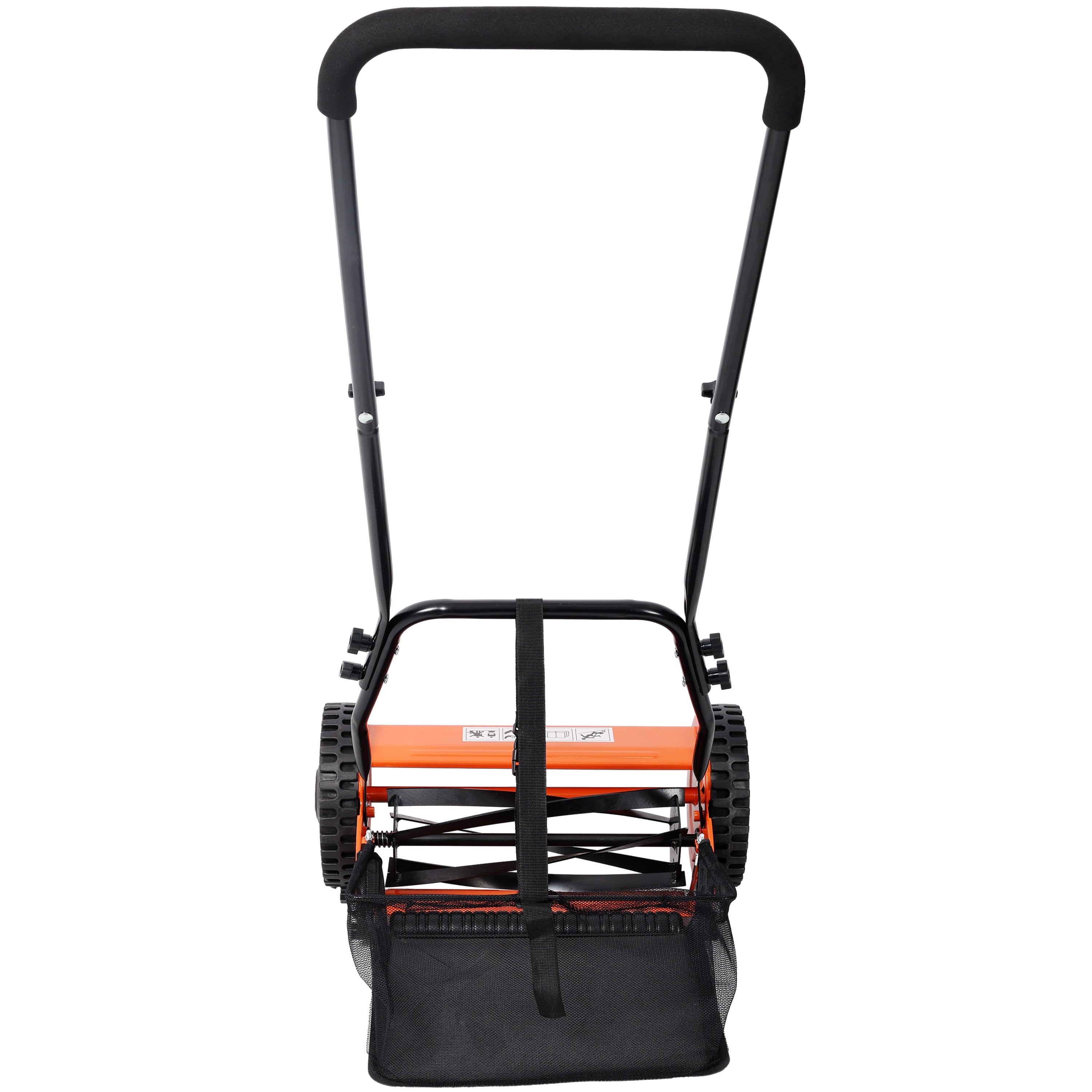 14-Inch 5-Blade Push Reel Lawn Mower with Grass Catcher, ORANGE COLOR