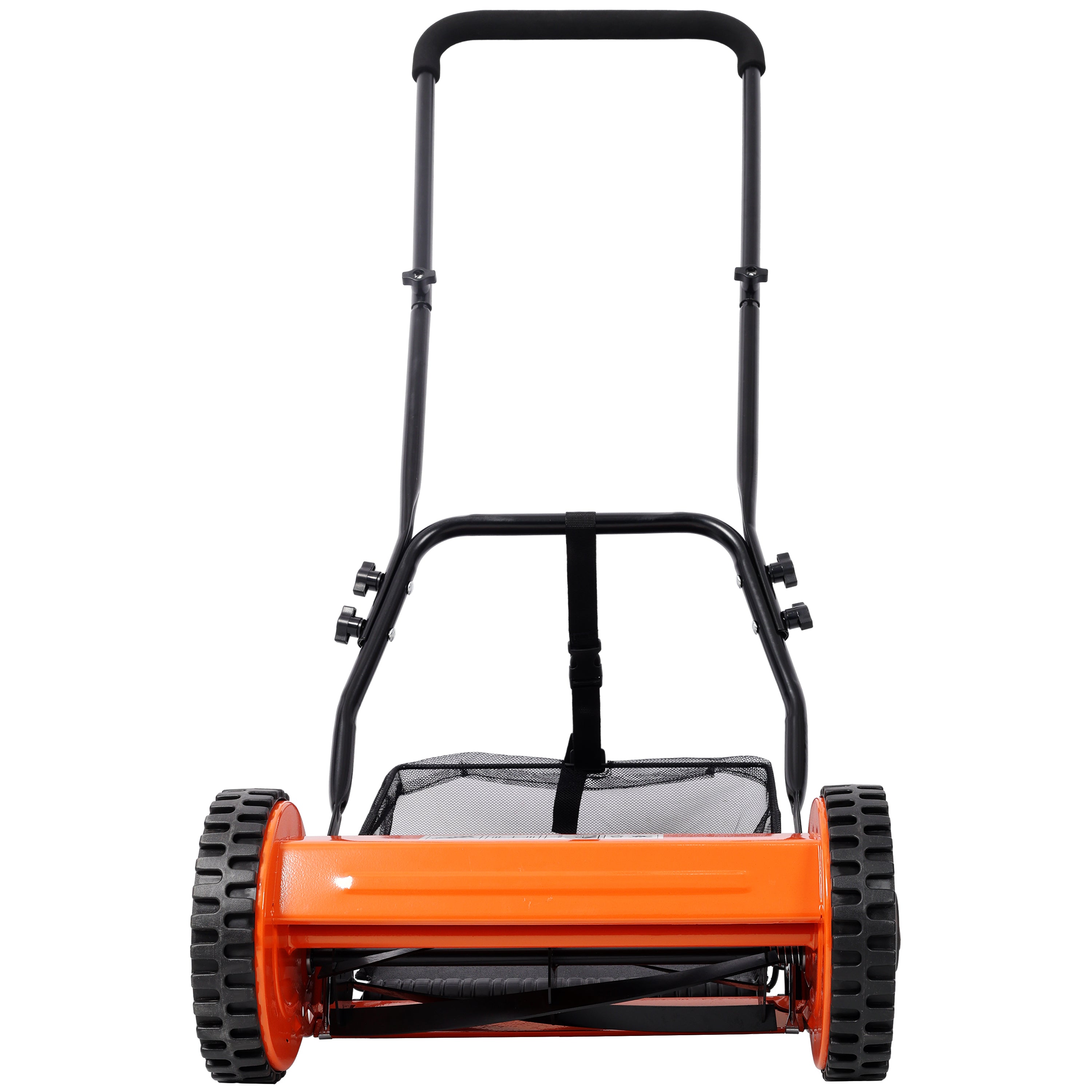 14-Inch 5-Blade Push Reel Lawn Mower with Grass Catcher, ORANGE COLOR
