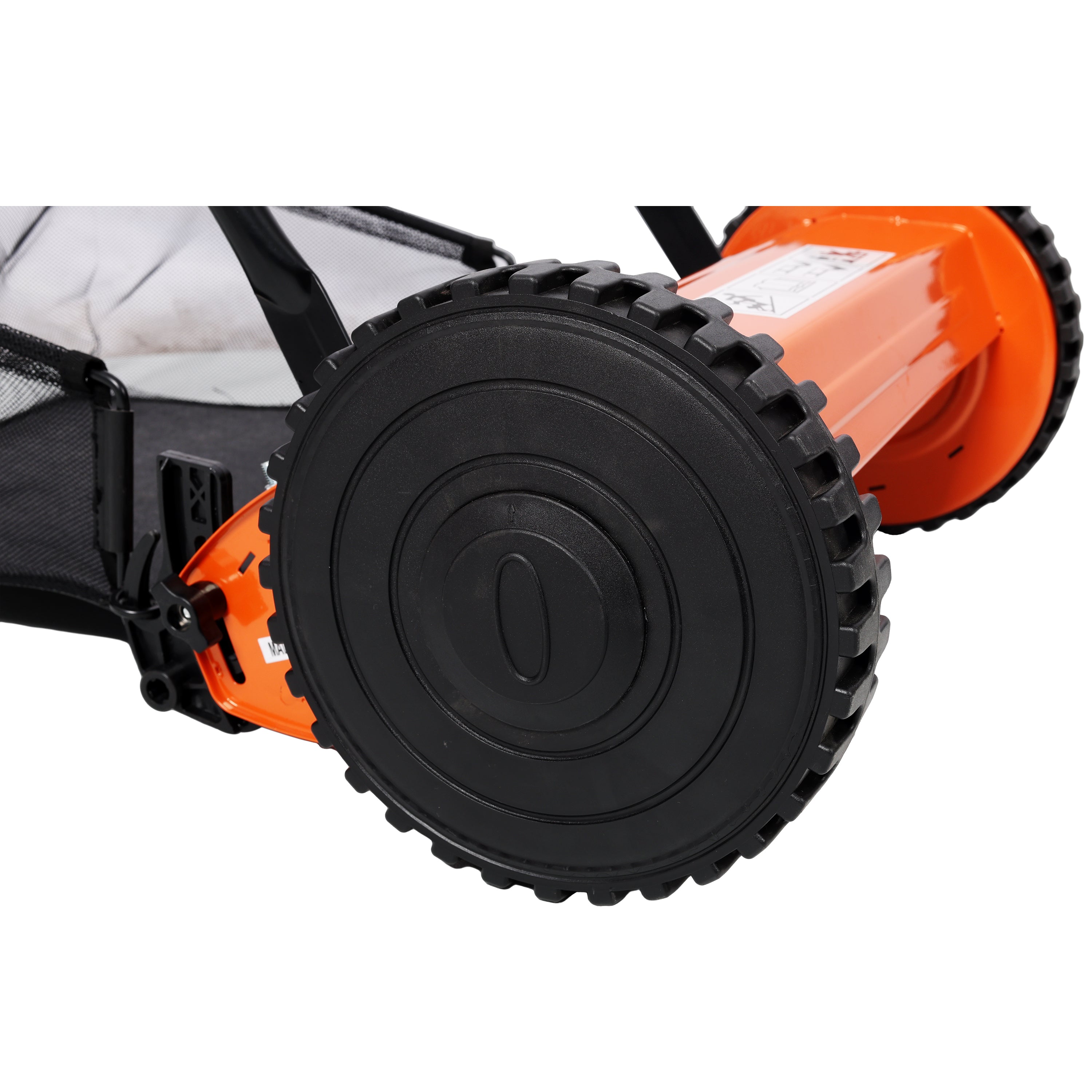 14-Inch 5-Blade Push Reel Lawn Mower with Grass Catcher, ORANGE COLOR
