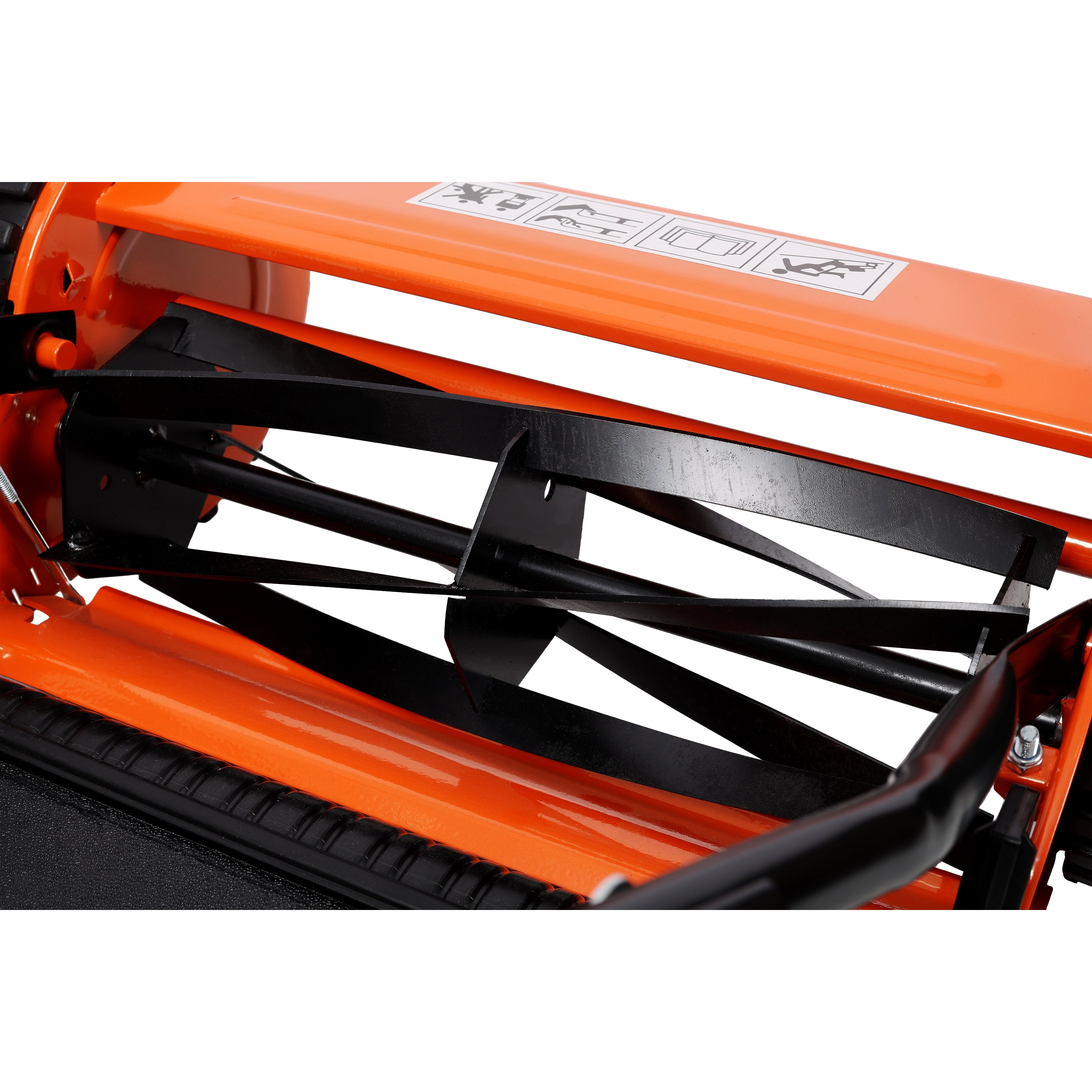 14-Inch 5-Blade Push Reel Lawn Mower with Grass Catcher, ORANGE COLOR