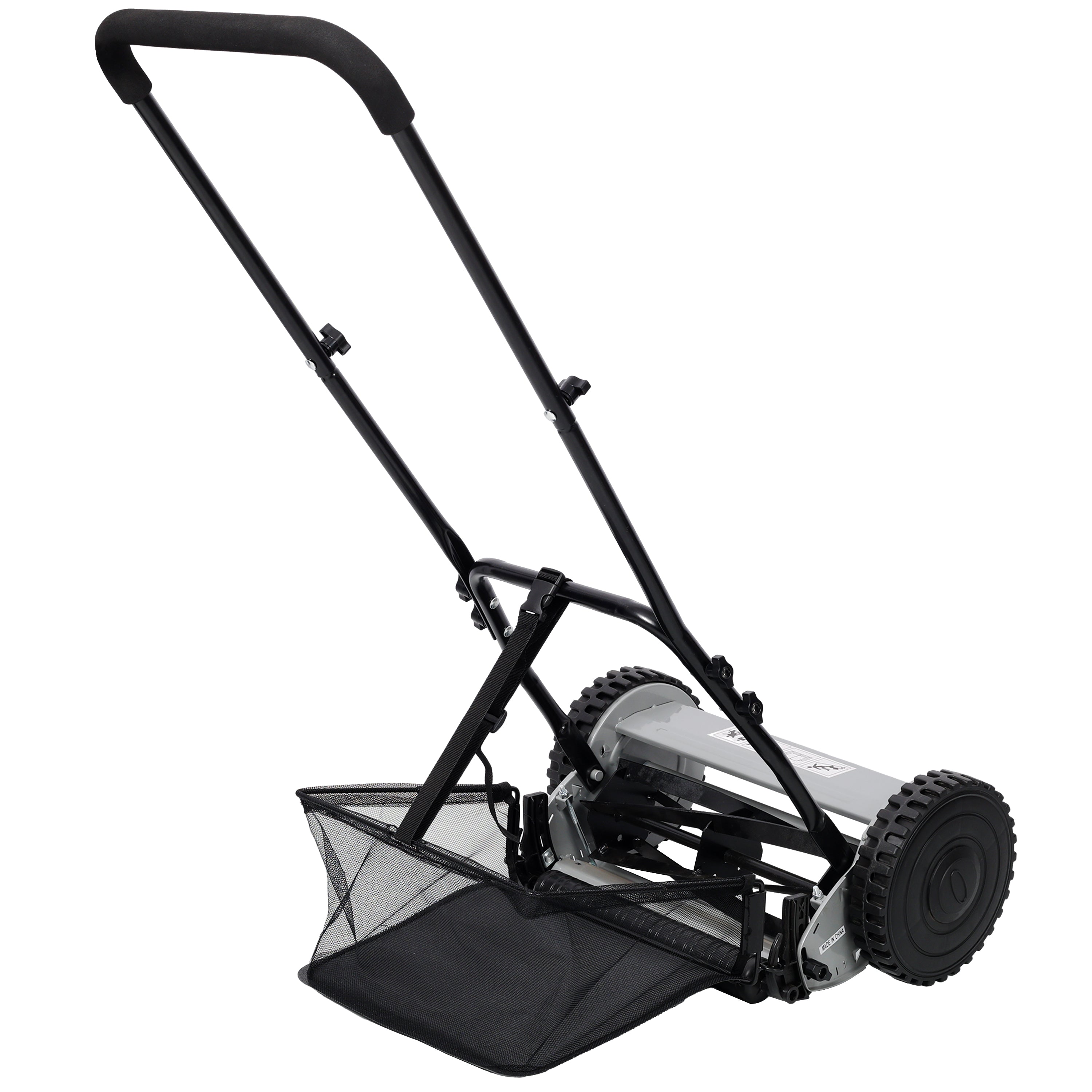 COLOR 14-Inch 5-Blade Push Reel Lawn Mower with Grass Catcher, GRAY COLOR