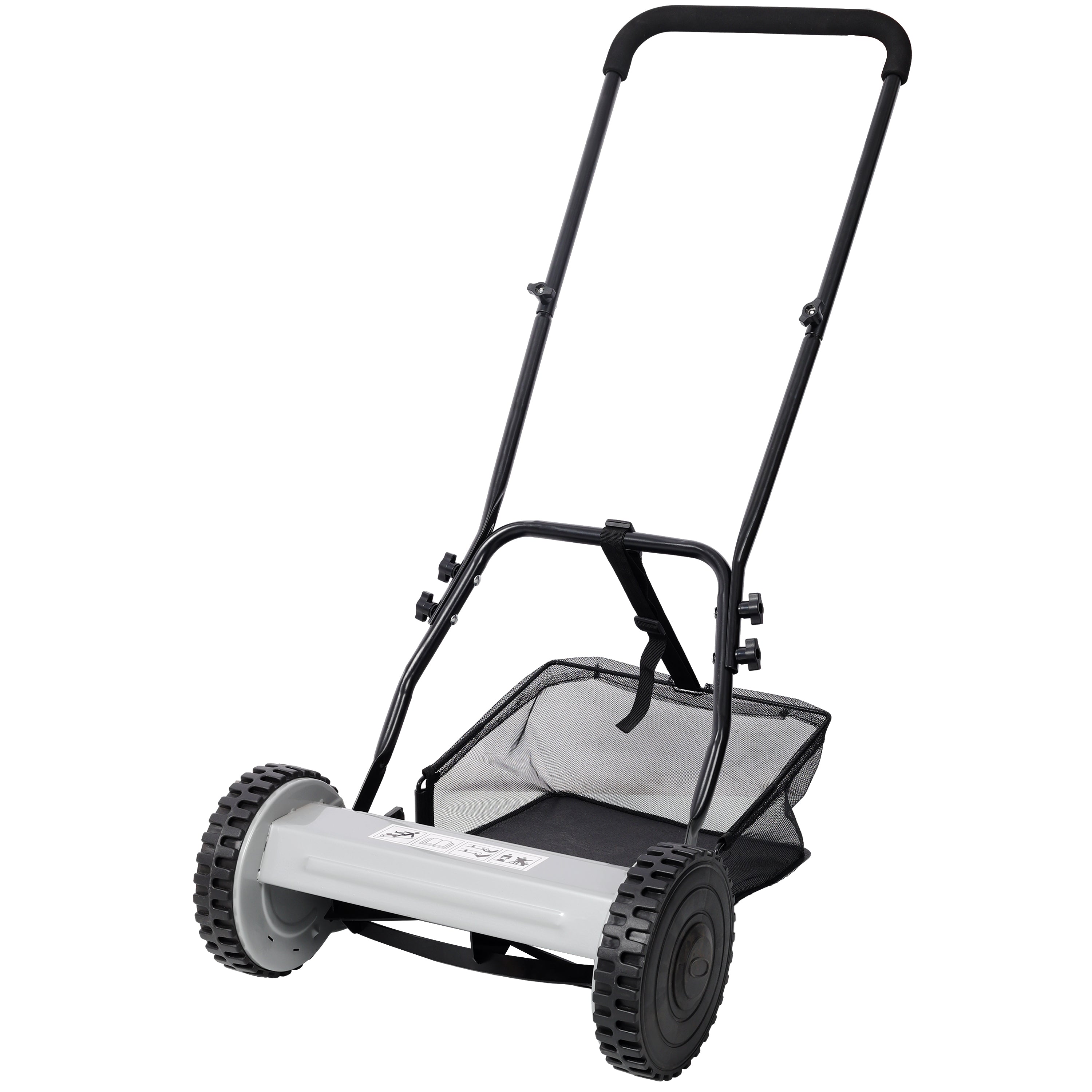 COLOR 14-Inch 5-Blade Push Reel Lawn Mower with Grass Catcher, GRAY COLOR