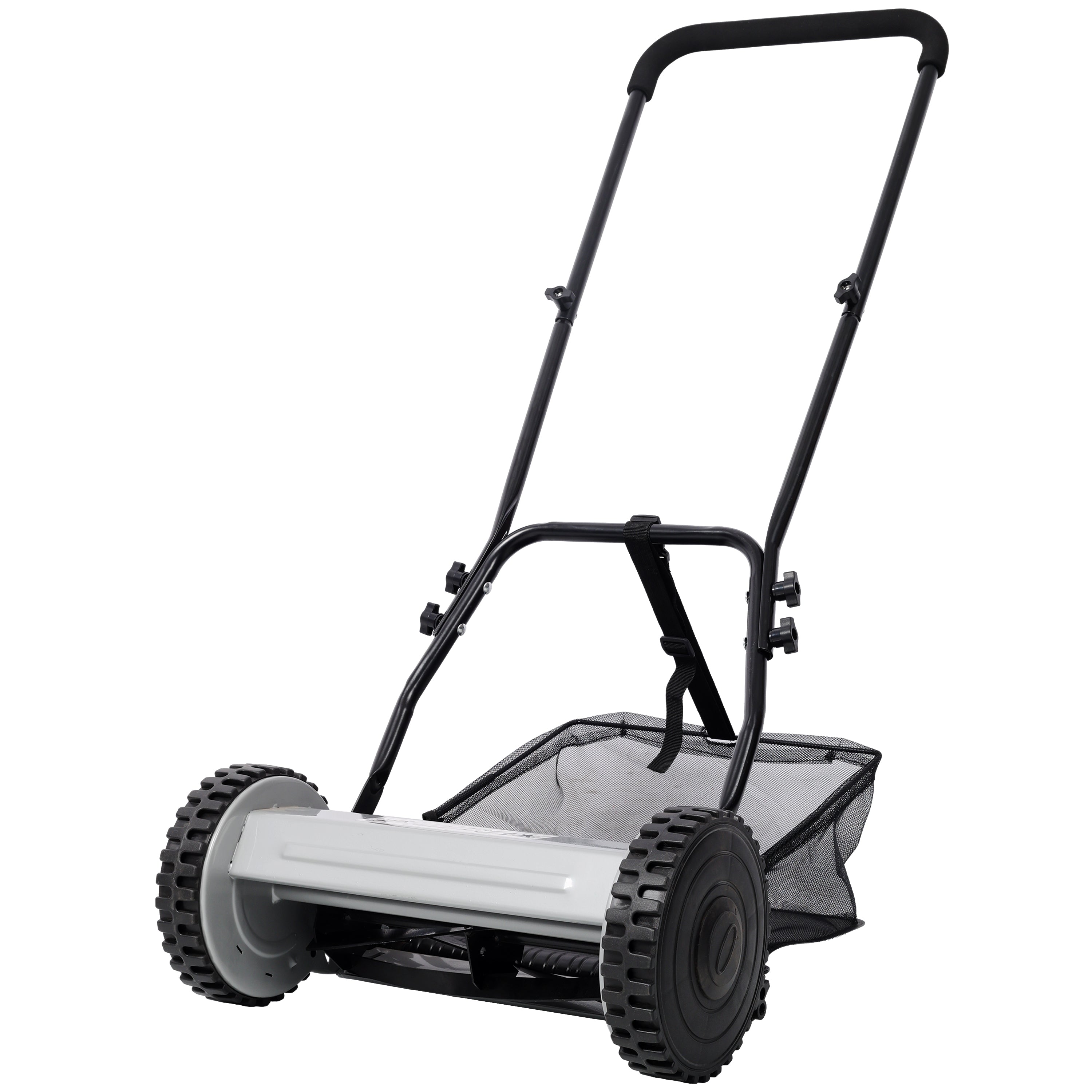 COLOR 14-Inch 5-Blade Push Reel Lawn Mower with Grass Catcher, GRAY COLOR