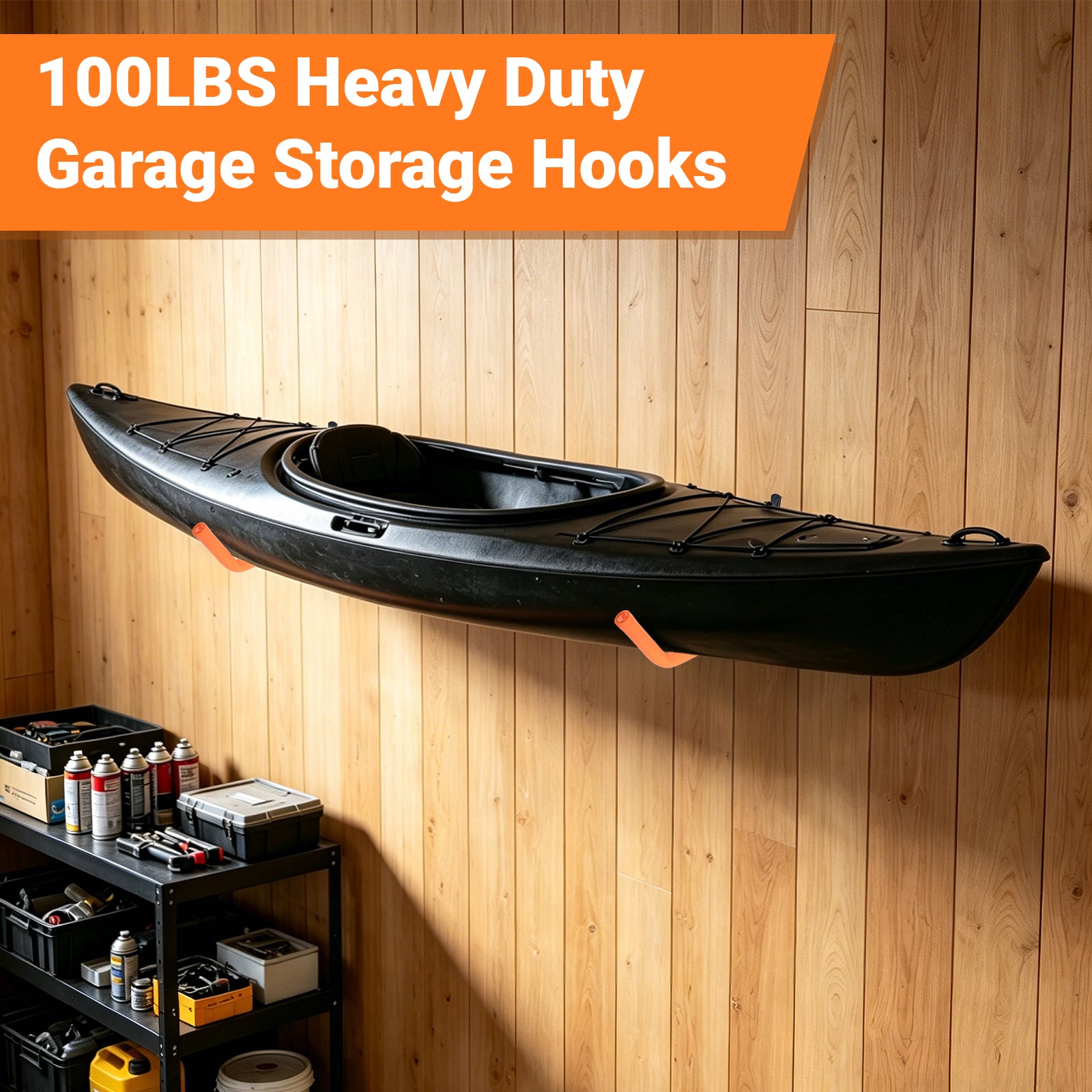 Heavy Duty Garage Storage Hooks 4-Pack 100LBS Wall Mount