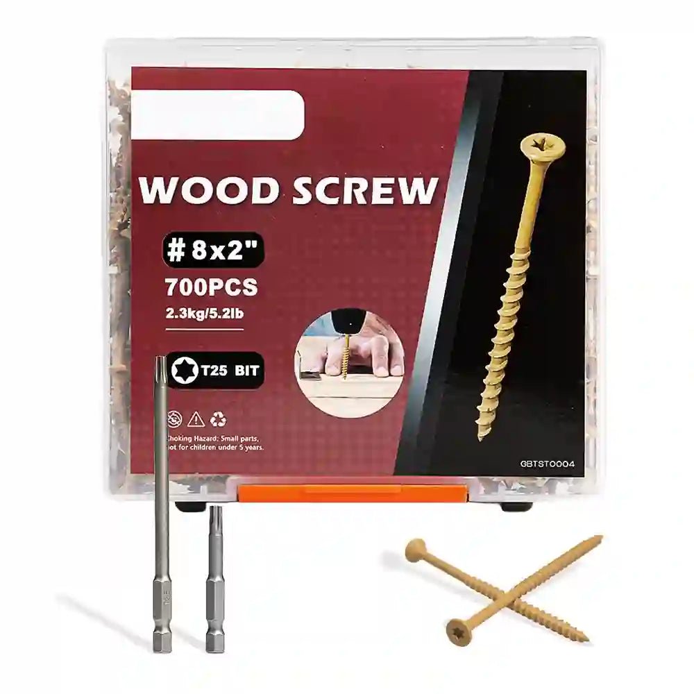 Yellow Deck Screws Set T25 Torx Self Tapping Wood Screws Exterior Deck Screws - HomeDIYer