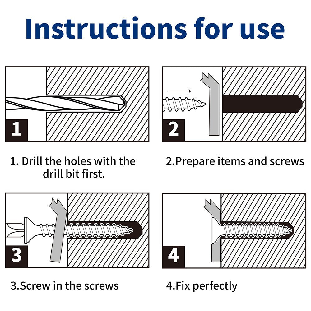 220x Slotted Hex Washer Head Concrete Screws 1/4″ and 3/16″ Blue with Drill Bit - HomeDIYer