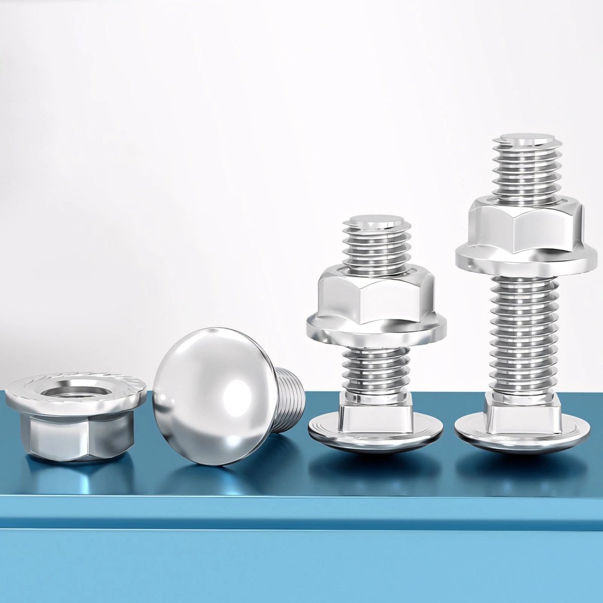 M5–M12 Carriage Bolts with Nuts | Cup Square Domed Head | 201 Stainless Steel - HomeDIYer
