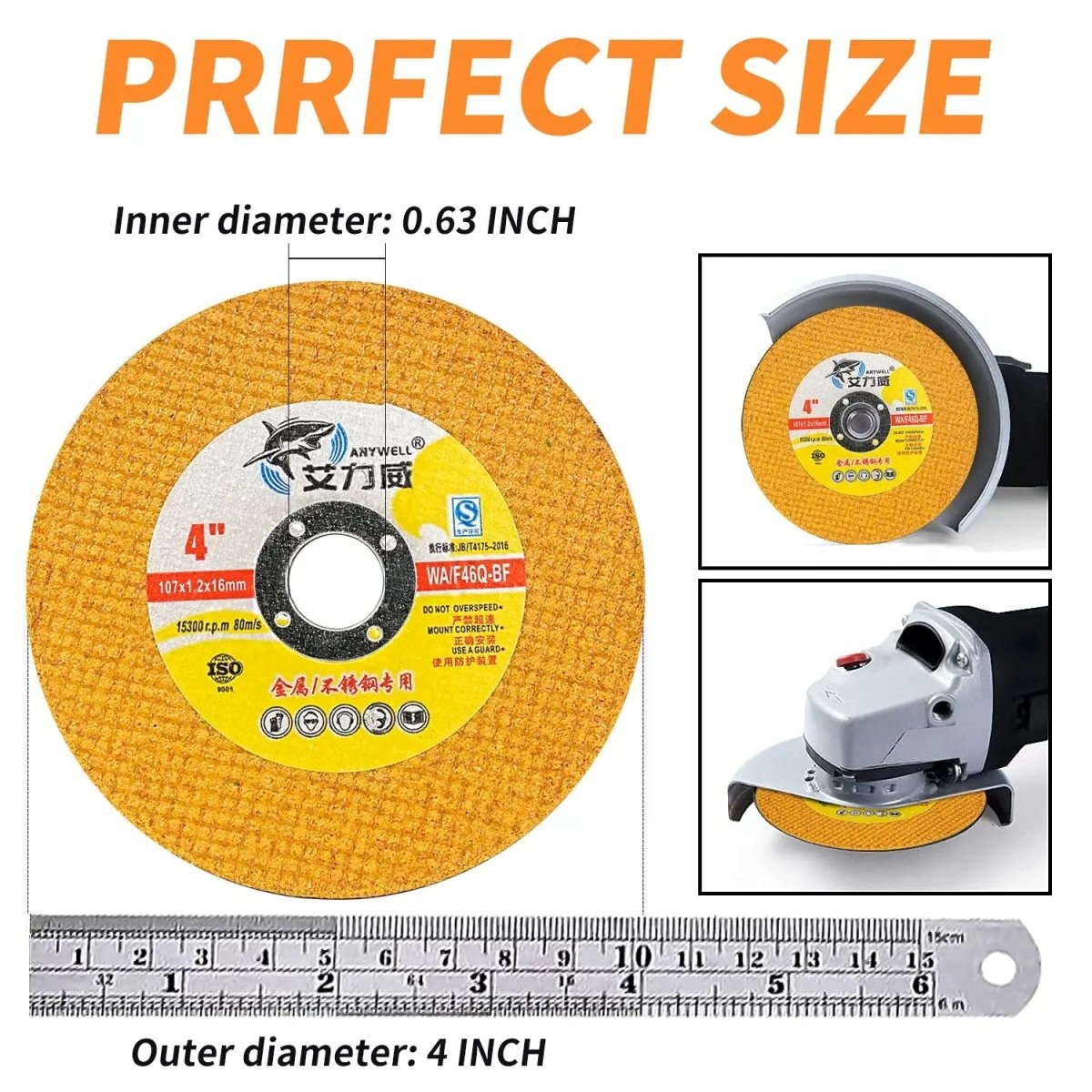 Cut Off Wheels 4 inch Thin Metal (50 pcs) & Stainless SteelCutting Wheel, Professional Fast Cutting Disc - HomeDIYer