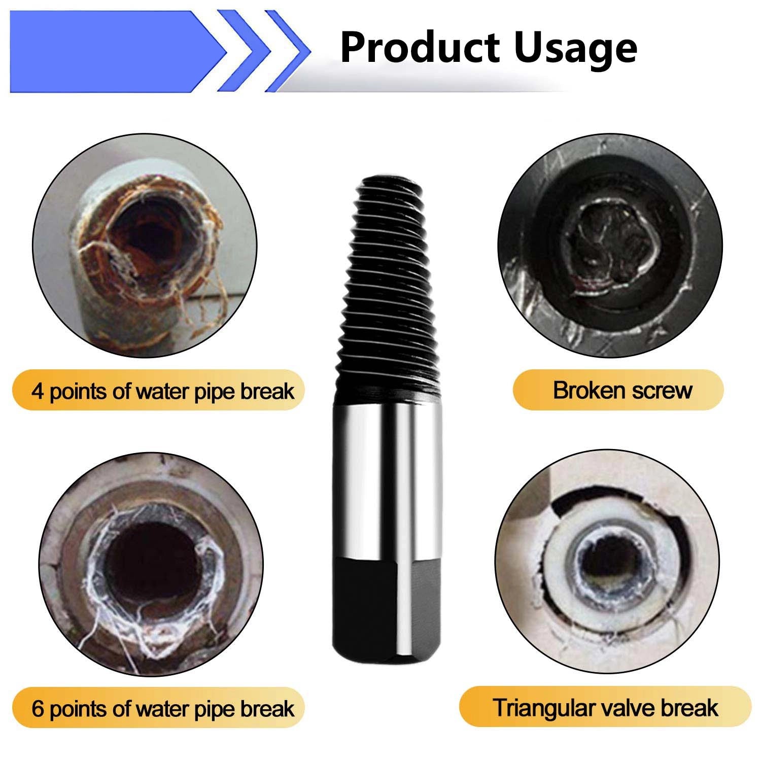 Damaged Broken Screw Remover Extractor Drill Bits 6Pcs Steel Durable Easy Out Remover Center Drill Damaged Bolts Remover Tool - HomeDIYer