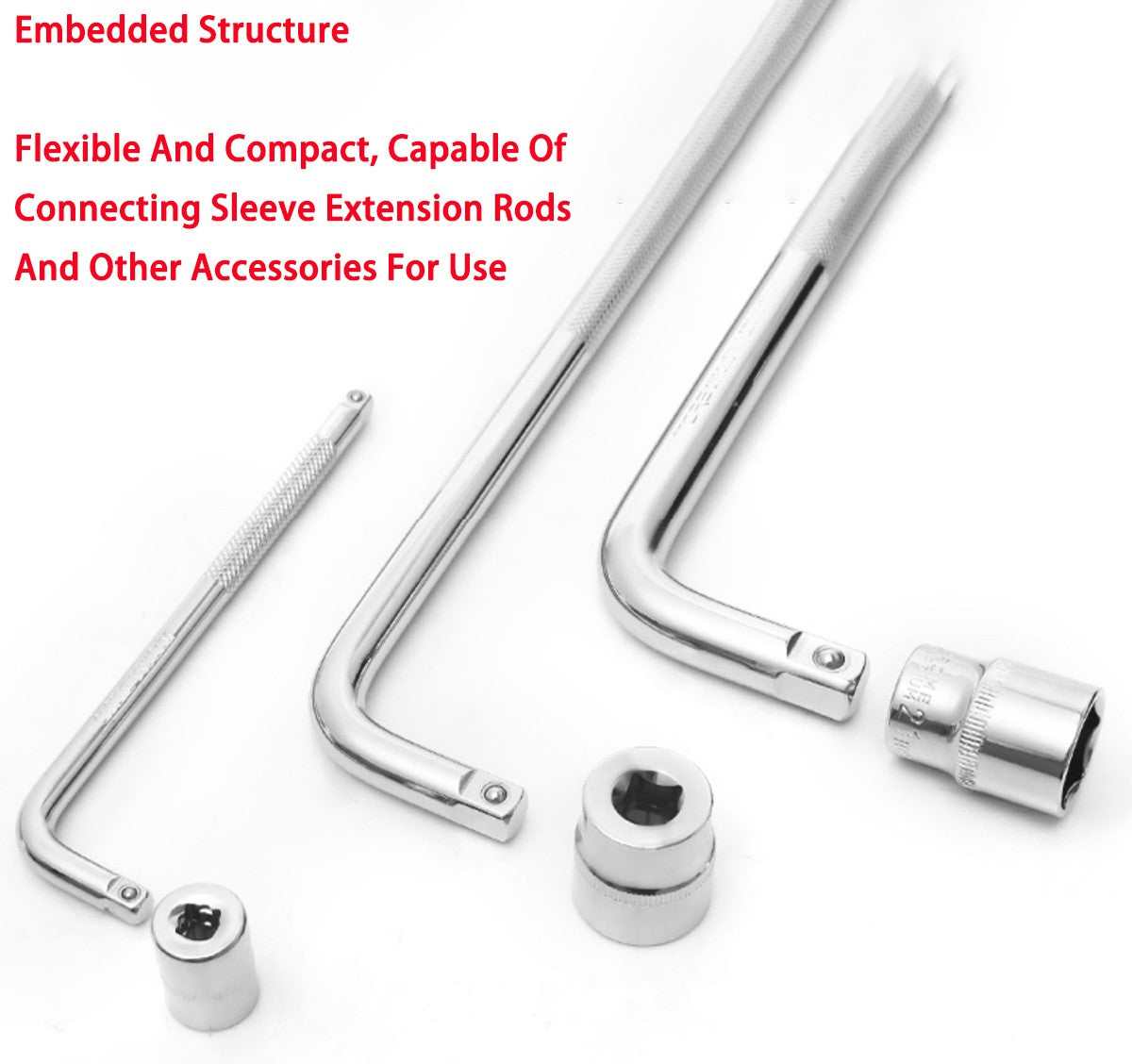 L Shape Socket Breaker Bar Wrench 1/4" 3/8" 1/2" Inch Drive Ratchets 90° Handle