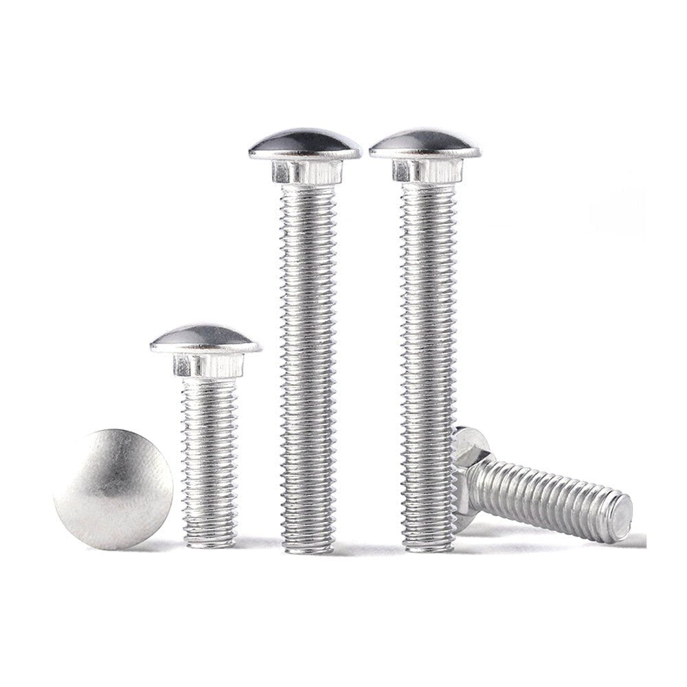 Carriage Bolts 304 Stainless Steel — M4 M5 M6 M8 M10 M12 Cup Square Dome Head - HomeDIYer