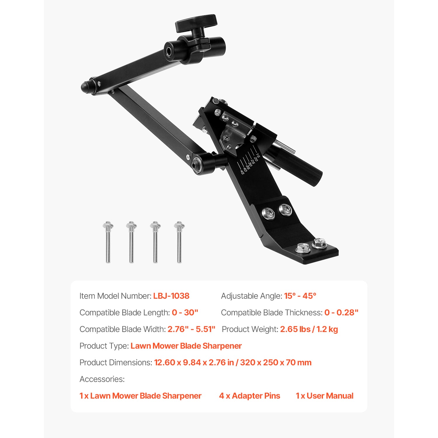 Lawn Mower Blade Sharpener 15ยฐ-45ยฐ Adjustable Lawnmower Blade Sharpener