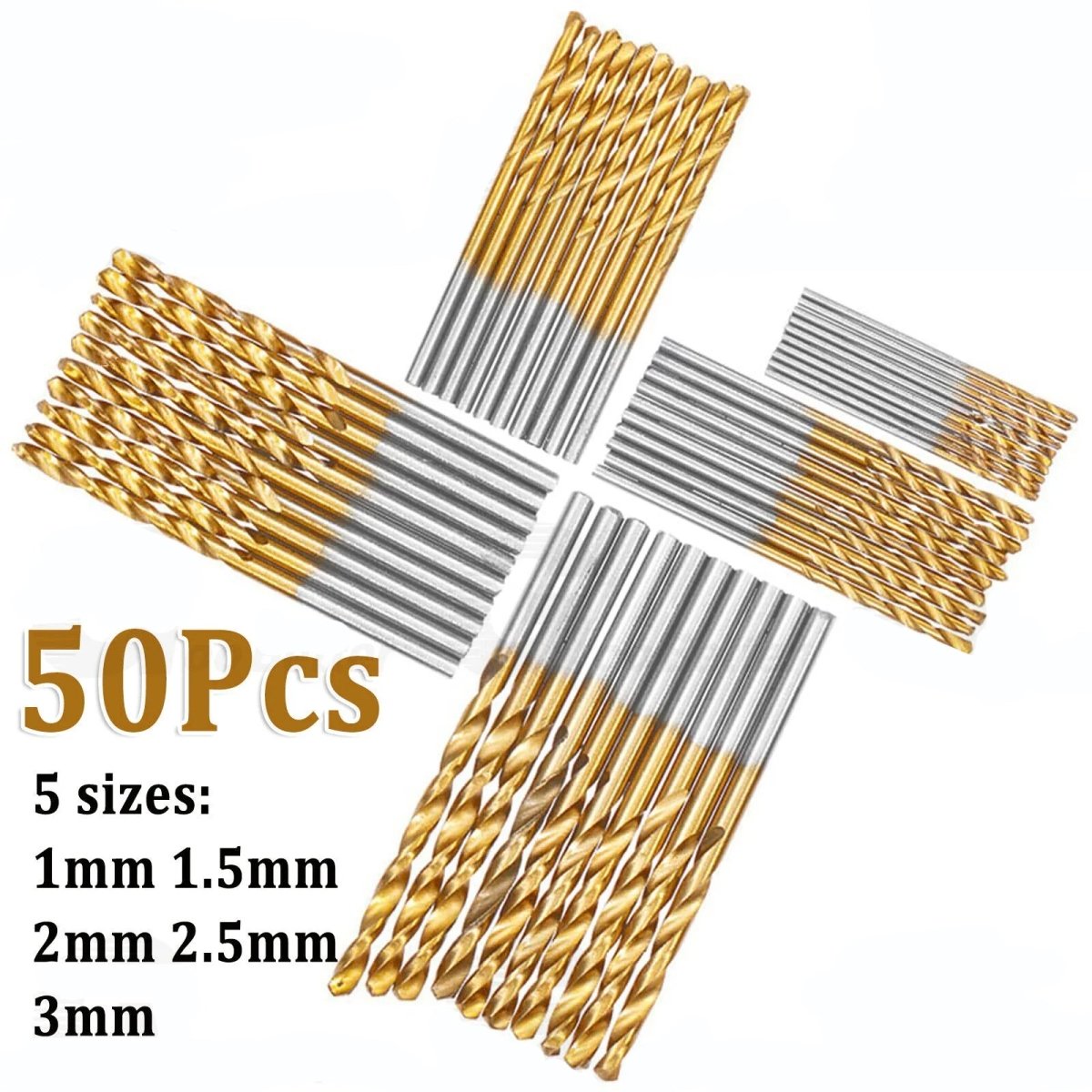 50PCS Mini Micro Round Shank Drill Bits Set Small Precision HSS Twist Drill Bits - HomeDIYer