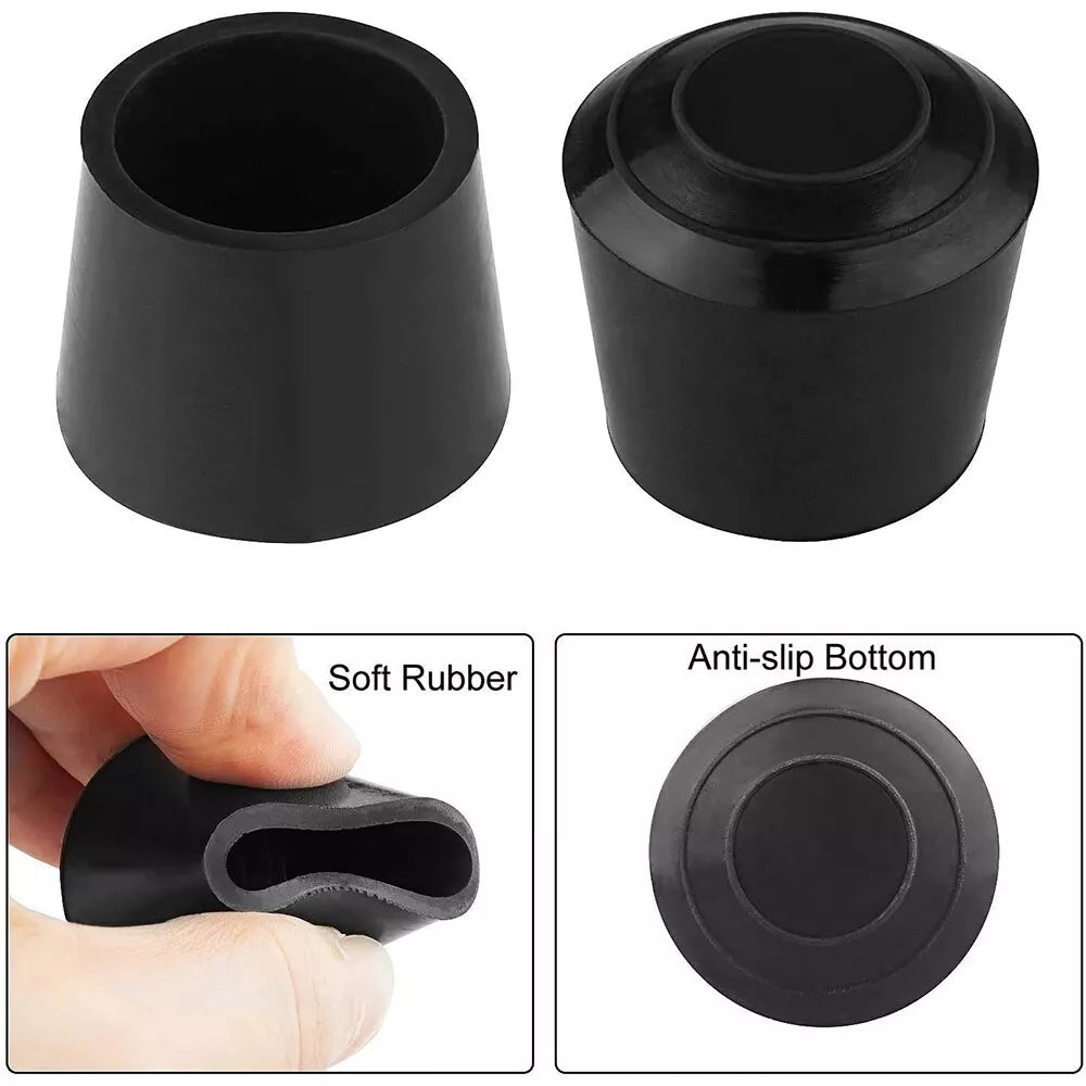 Rubber Chair Ferrules AntiScratch Floor Protector Table Feet Leg Cap End Black - HomeDIYer