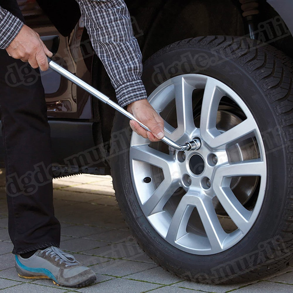 Extendable Wheel Telescopic Car Van Brace Socket Tyre Nut Wrench 17-19-21-23mm