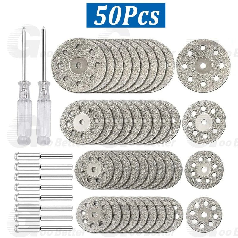 50pcs Diamond Cutting Wheel For Dremel Rotary Tool Die Grinder Metal Cut Off Disc - HomeDIYer