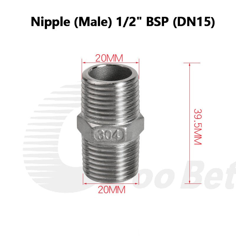 BSP Threaded Stainless Steel Pipe Fittings 304 — Elbow, Tee, Nipple, Socket & More