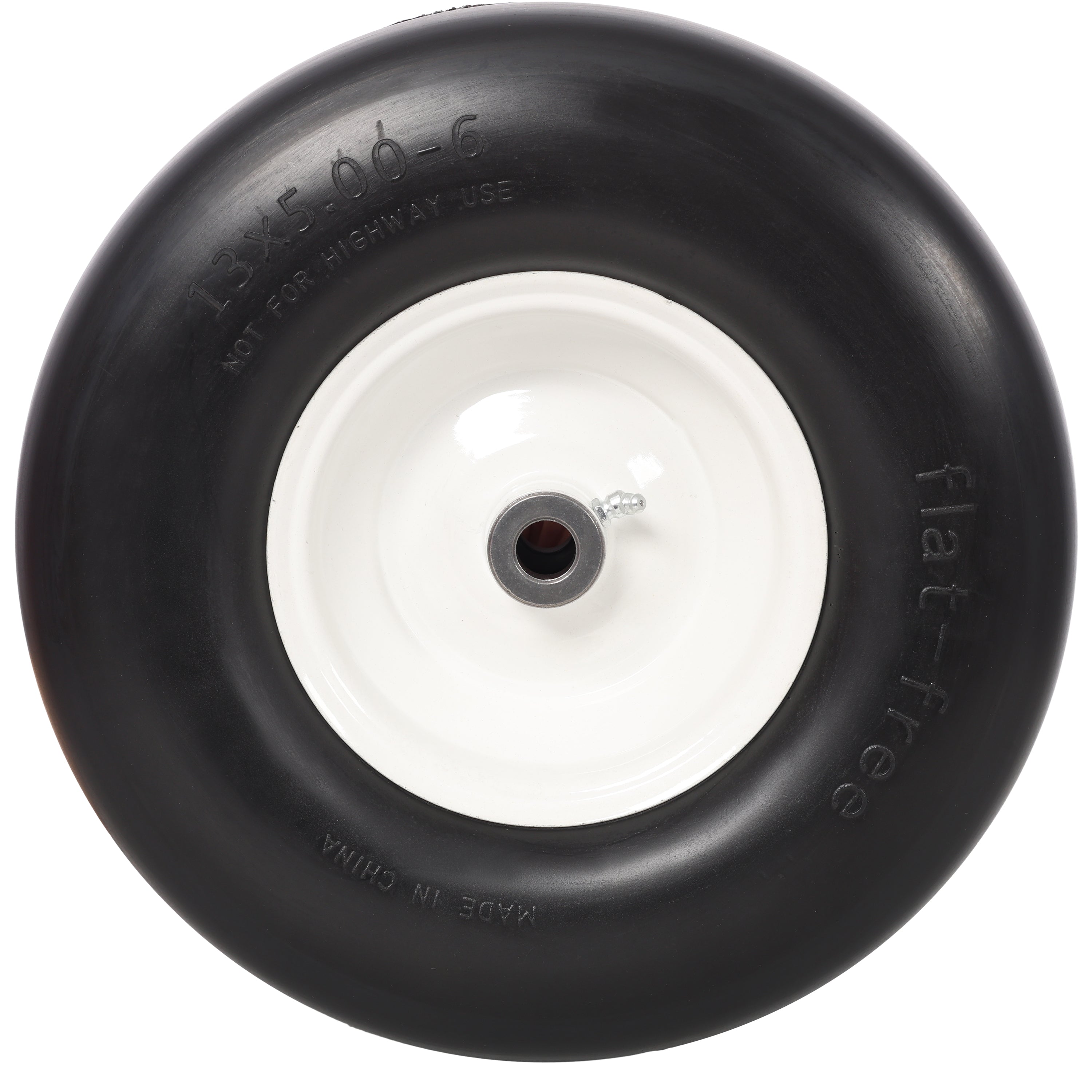 2-Pack 13x5.00-6 Flat Free Lawn Mower Tires – Zero Turn Solid Tires, Smooth Tread, 3/4" Bearing, 500 LB Capacity Each
