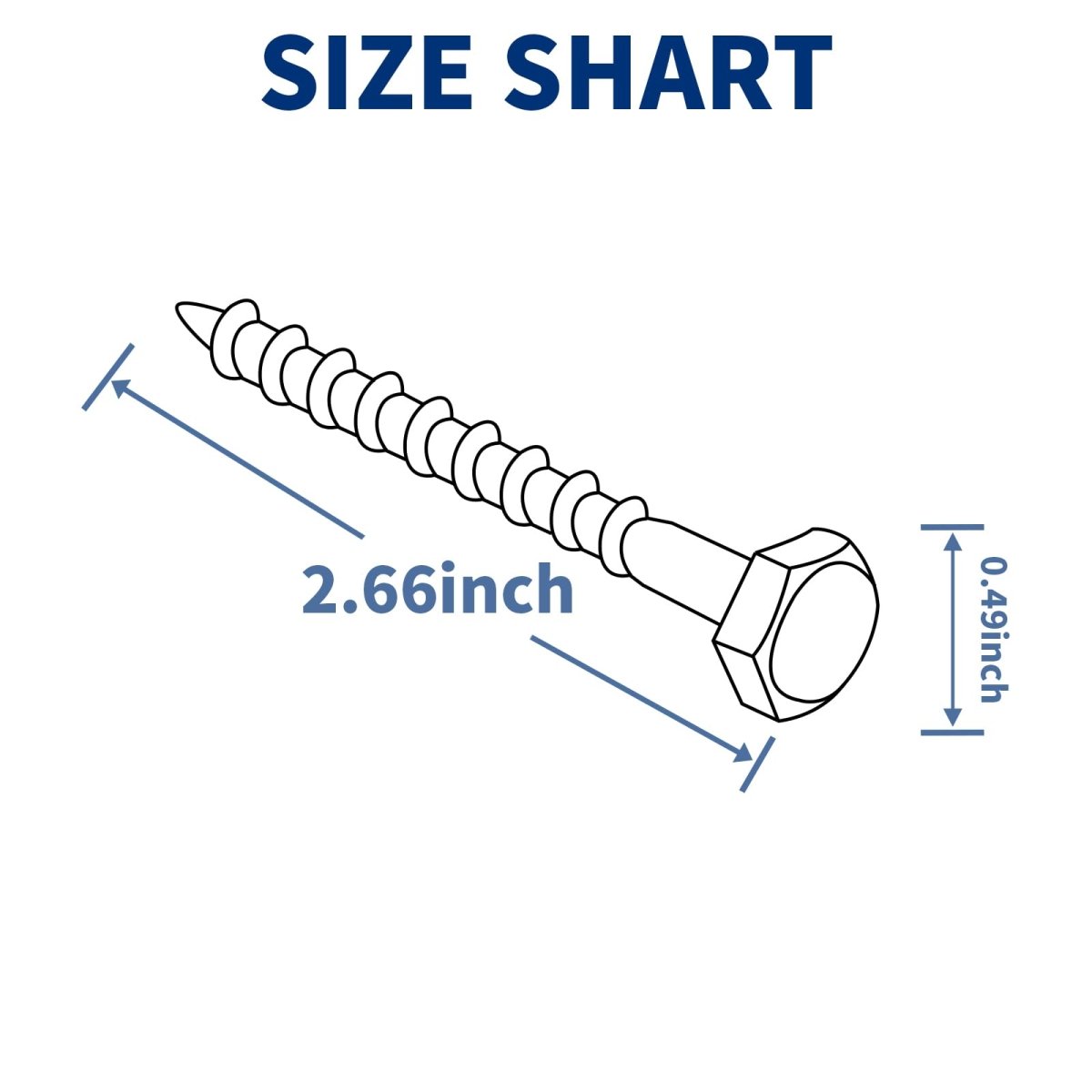 Hex Head Wood Screws for Woodworking, Furniture - 304 Stainless Steel Partial Thread Hexagon Head Lag Screws for Wood - Silver - HomeDIYer