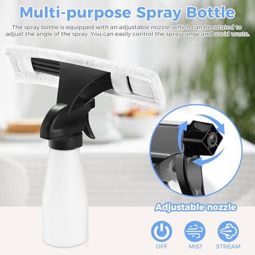 Cordless Window Vacuum Cleaner, Window Cleaner Squeegee Tool Set, Electric Windown Spray Cleaning Tool with 10 inch Squeegee Blade for Showers,Mirrors,Glass,Countertops,and Tiles, 2200mAh - HomeDIYer