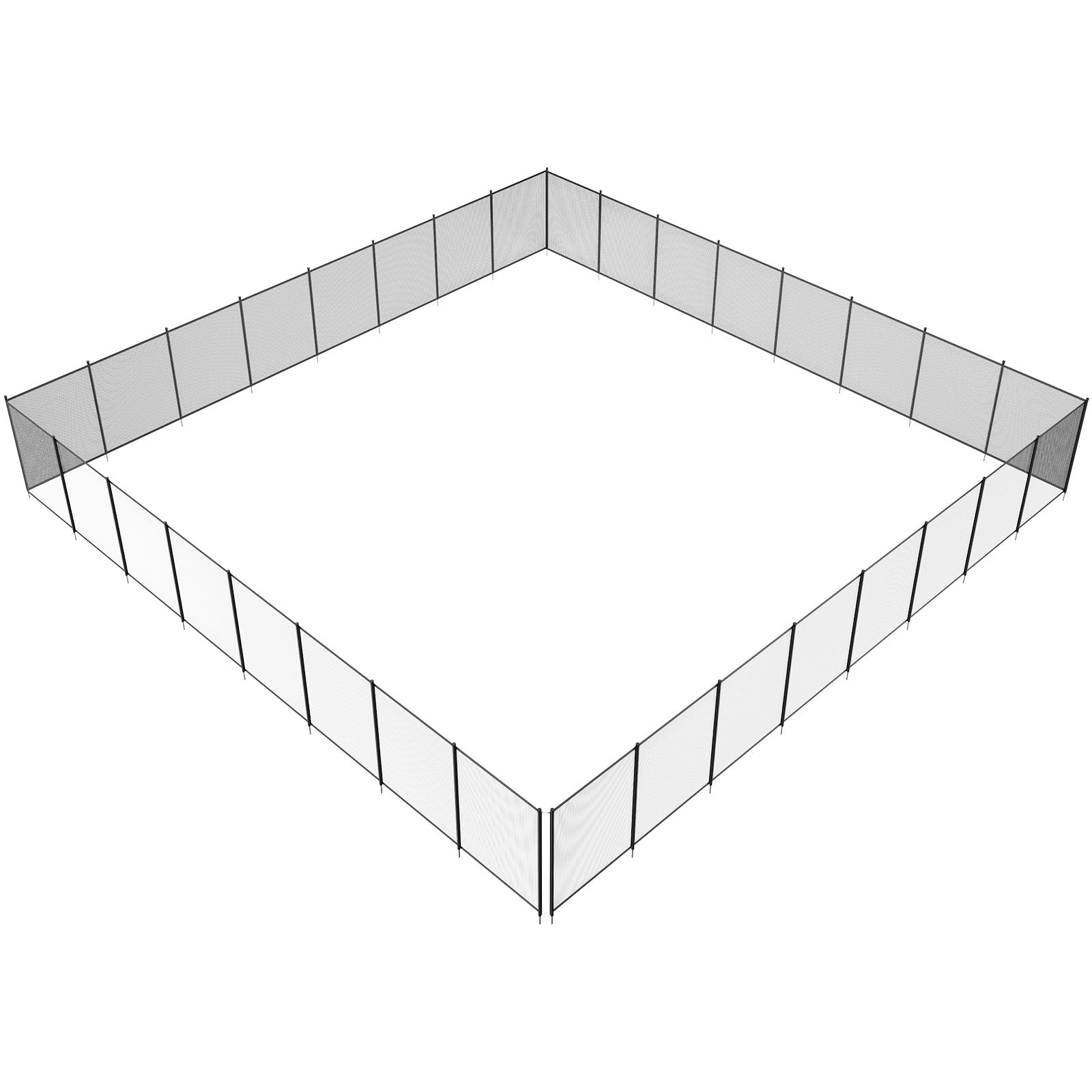 4ft x 96ft Removable Pool Safety Fence — DIY Child & Pet Protection Mesh for Inground Pools Black