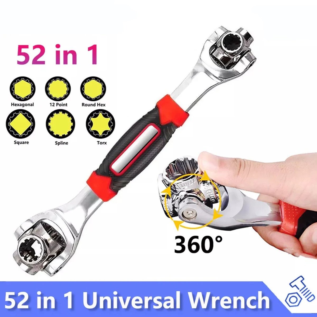 52 in 1 Universal Wrench Multi - Function Socket Tiger Spanners Adjustable Tools | HomeDIYer - HomeDIYer