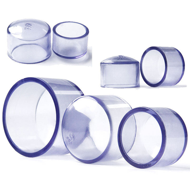 Transparent PVC End Cap for 20mm-90mm drain pipes - clear plastic plug