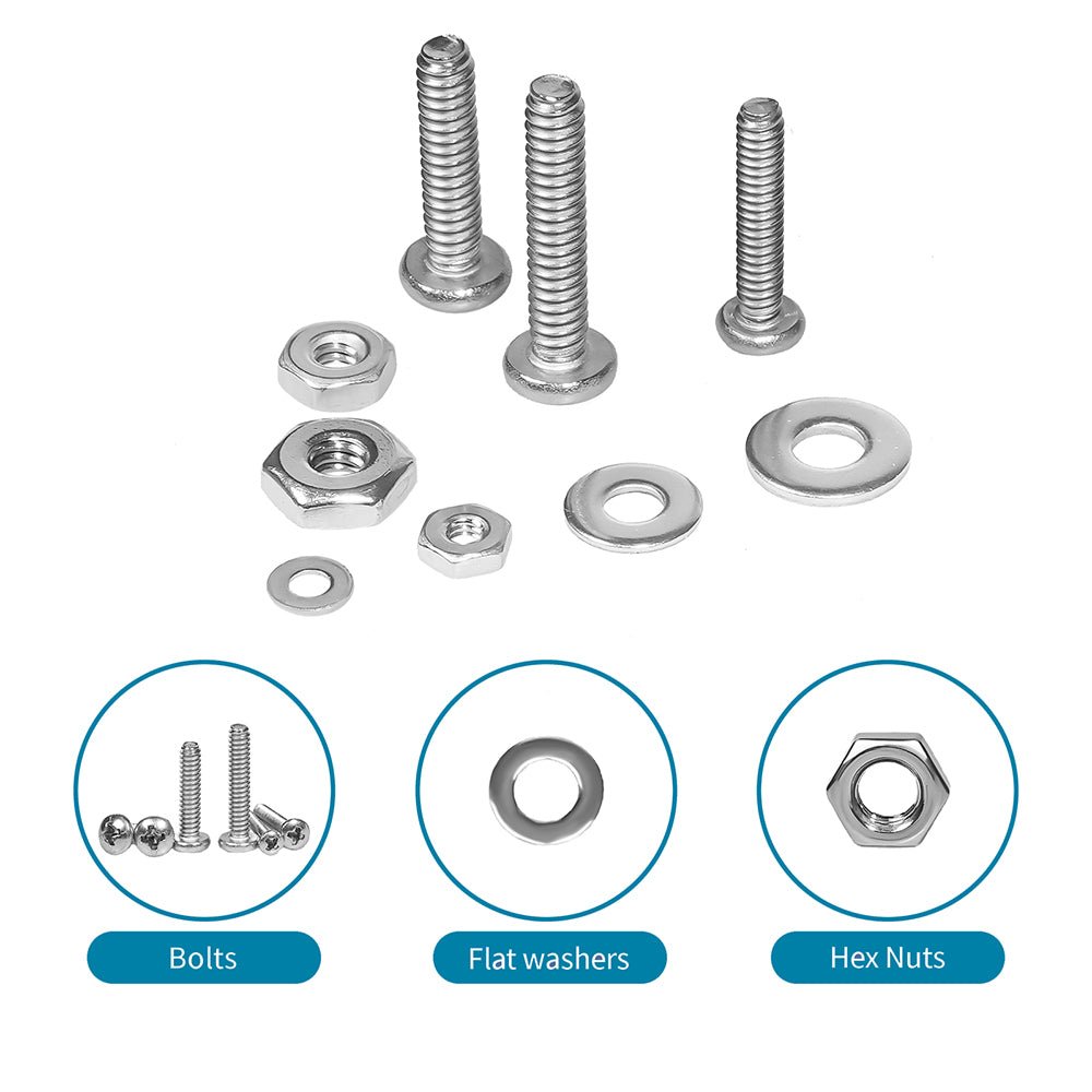 540 Pcs Stainless Phillips Pan Head Machine Screws Nuts Washers Assortment Set - HomeDIYer