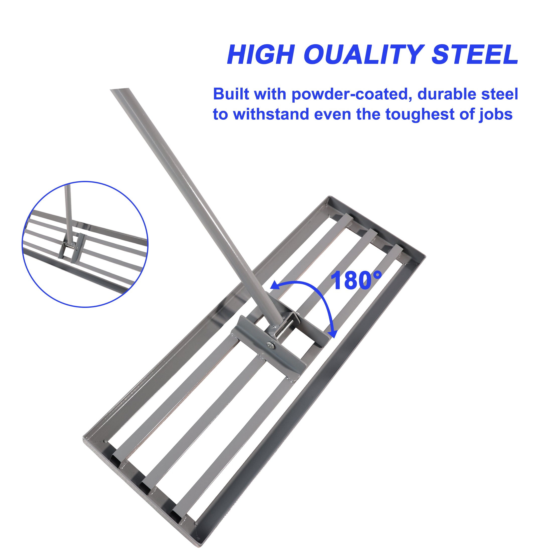 Garden backyard farmland golf course compost sand leveling with 79.5 long handle heavy duty tool lawn leveling rake