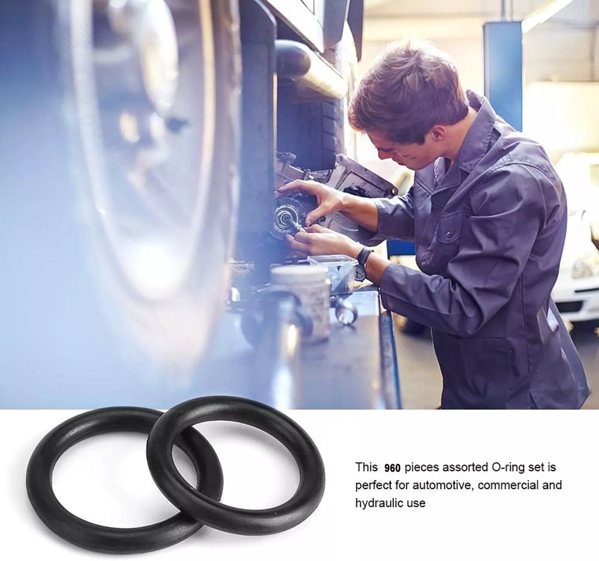 960Pcs Rubber O - Ring Assortment Set Gasket Automotive Tap Plumbing Seal SAE Kit - HomeDIYer