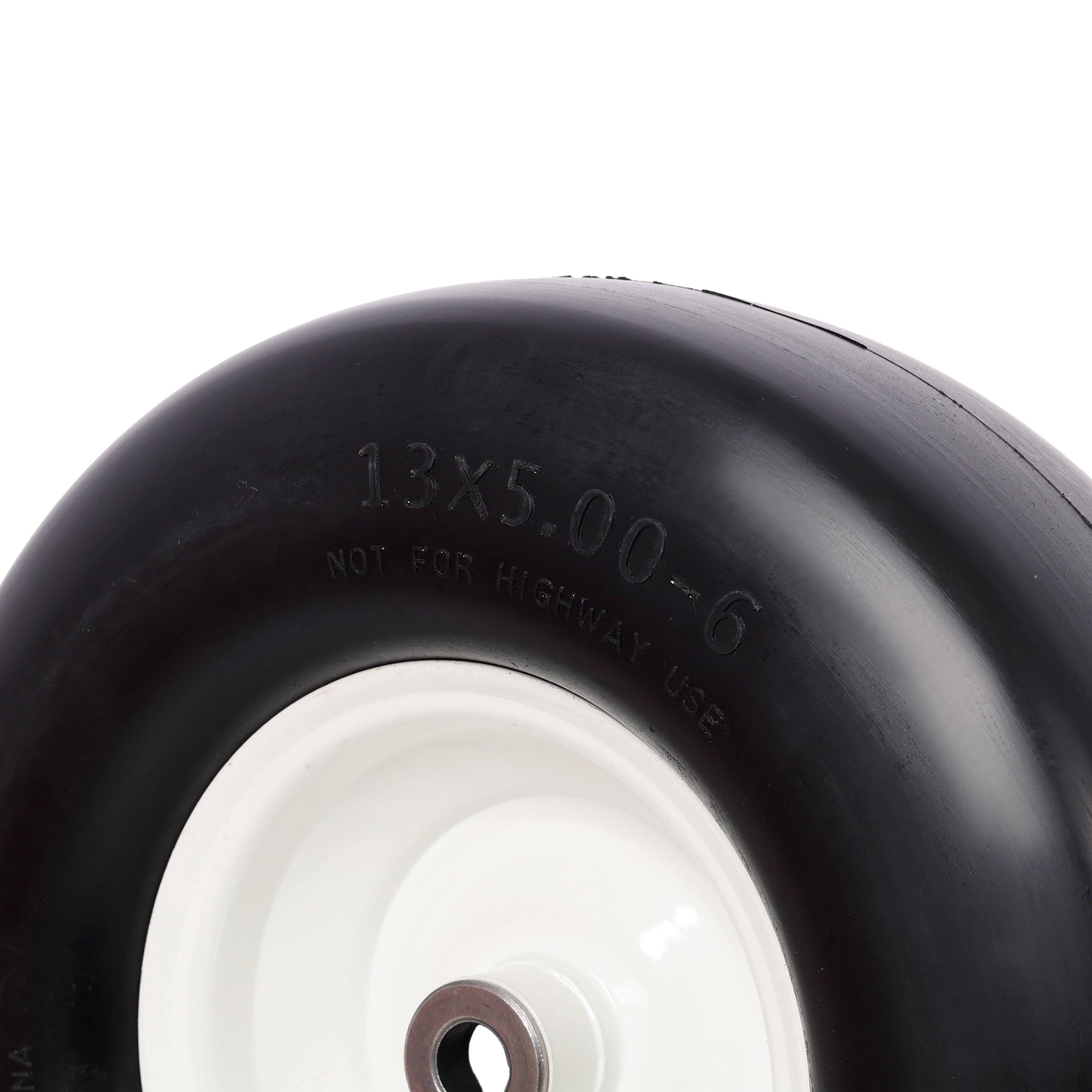 2-Pack 13x5.00-6 Flat Free Lawn Mower Tires – Zero Turn Solid Tires, Smooth Tread, 3/4" Bearing, 500 LB Capacity Each