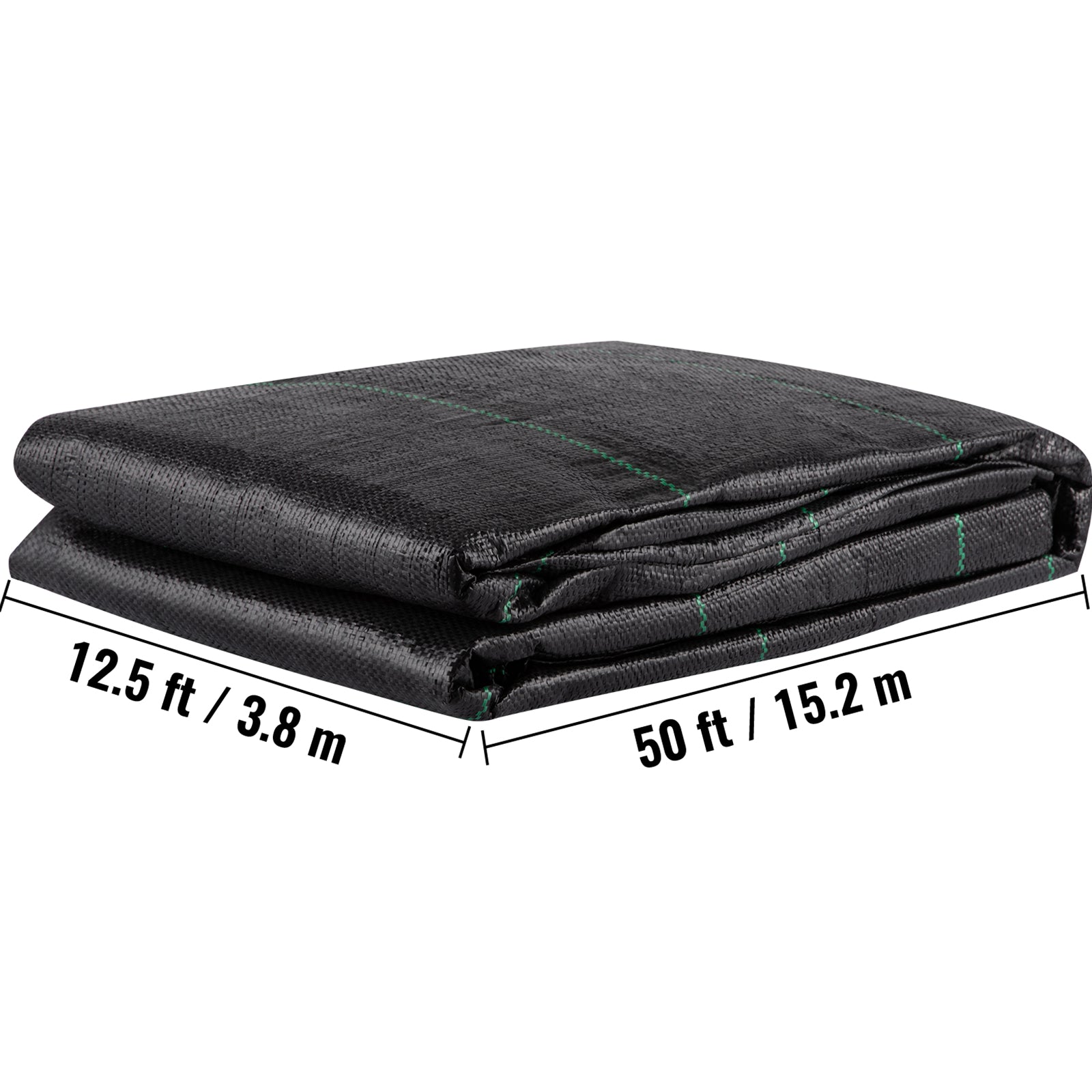 Geotextile Fabric, 12.5 x 50 ft 3.5oz Woven PP Driveway Drain Cloth w/ 600lbs Tensile Strength, Heavy Duty Underlayment for Soil Stabilization, Landscaping, Weed Barrier, 12.5FT50FT-3.5OZ, Black