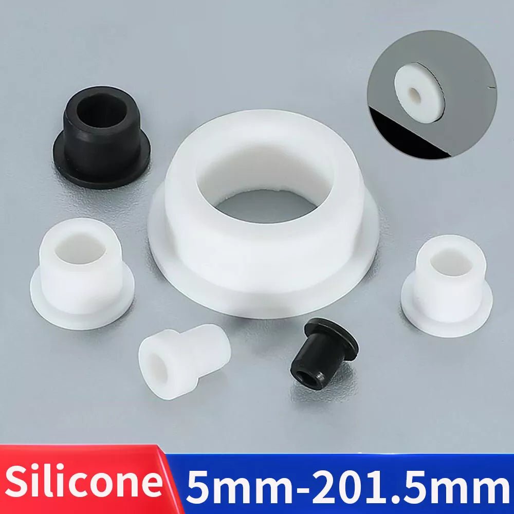 5mm - 201.5mm Silicone Rubber Grommet Plug Bungs Cable Wiring Protect Bushes White - HomeDIYer