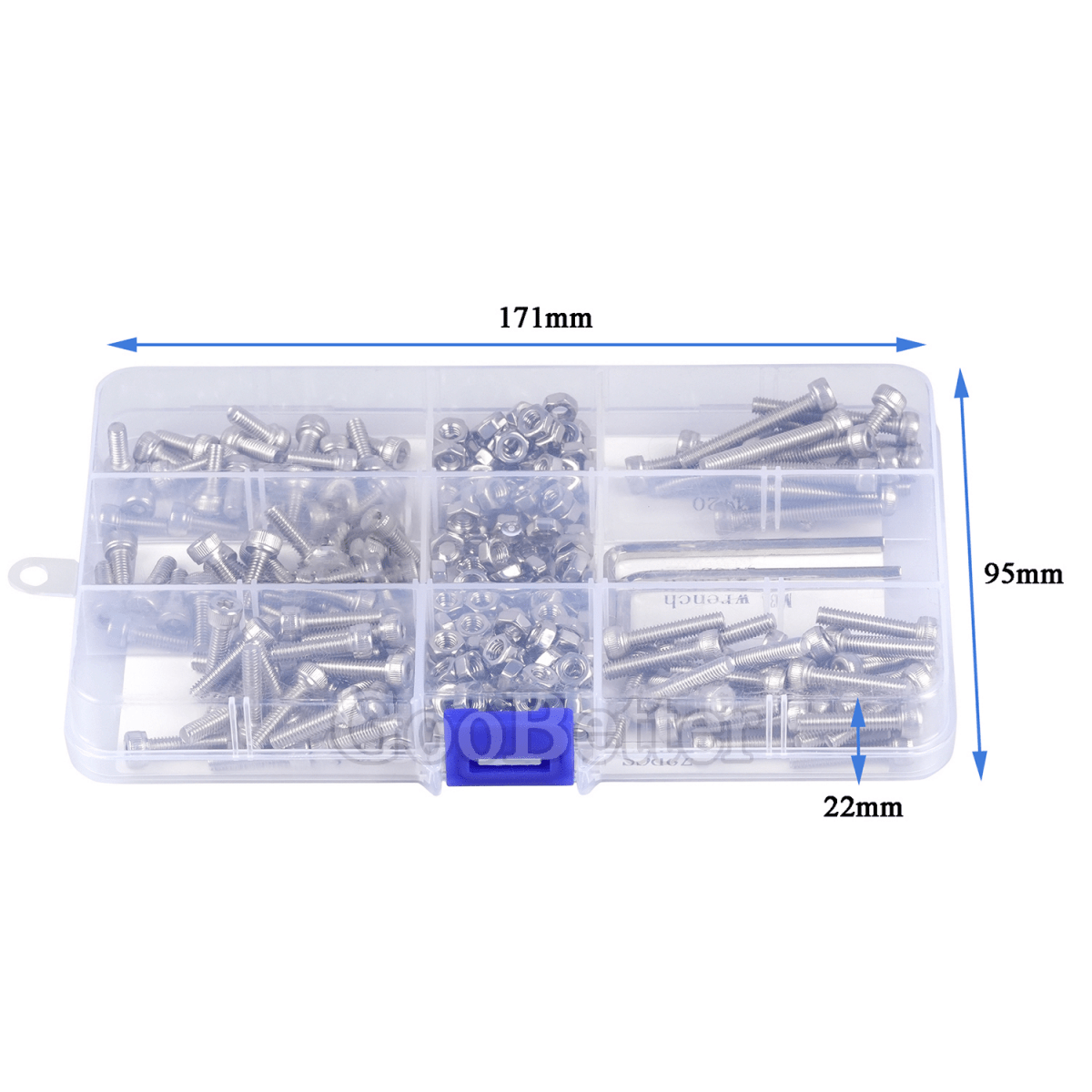 247x M4 Stainless Steel Allen Bolts & Nuts Set Socket Cap Screws Hex Head DIN912 - HomeDIYer