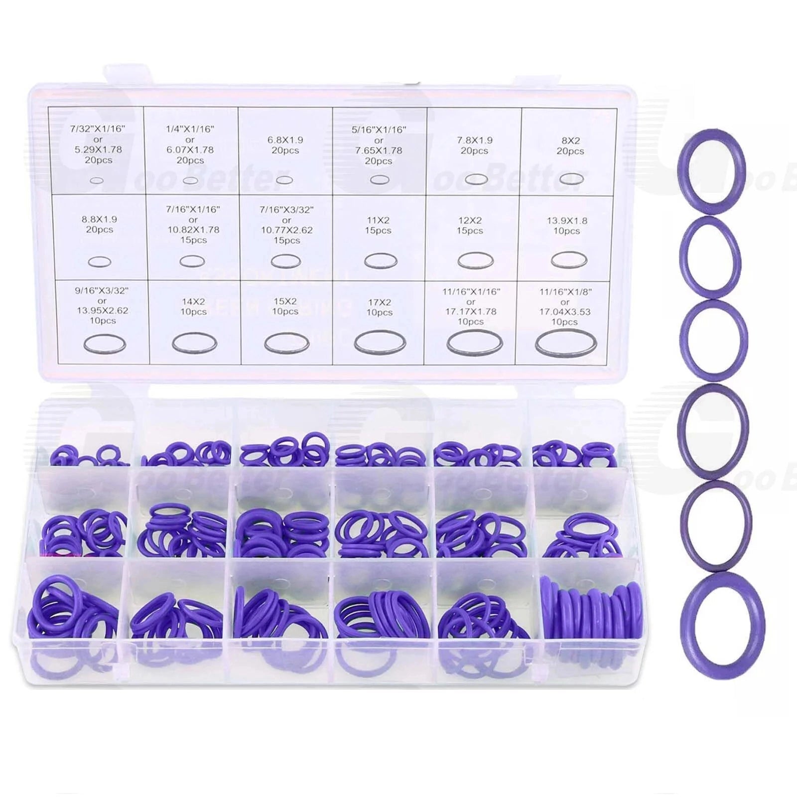 270x O - Ring Assortment Set A/C System R134a Automotive Seal Rubber Gasket Kit - HomeDIYer