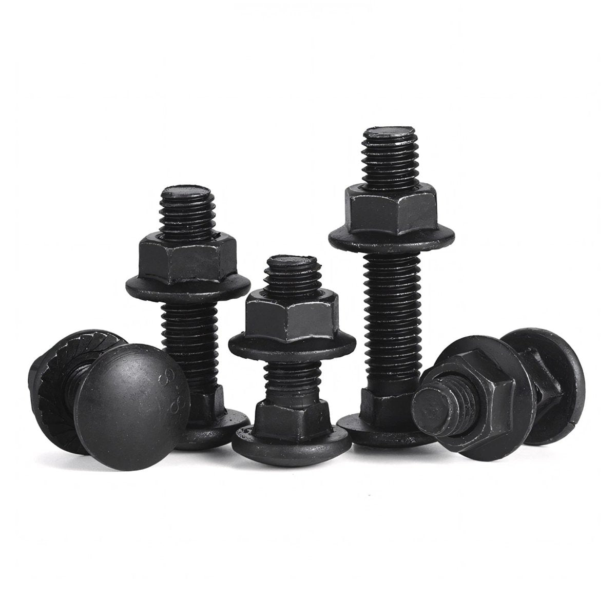 Black Carriage Bolts Grade 8.8 | M6–M24 Cup Square Domed Head Screws - HomeDIYer