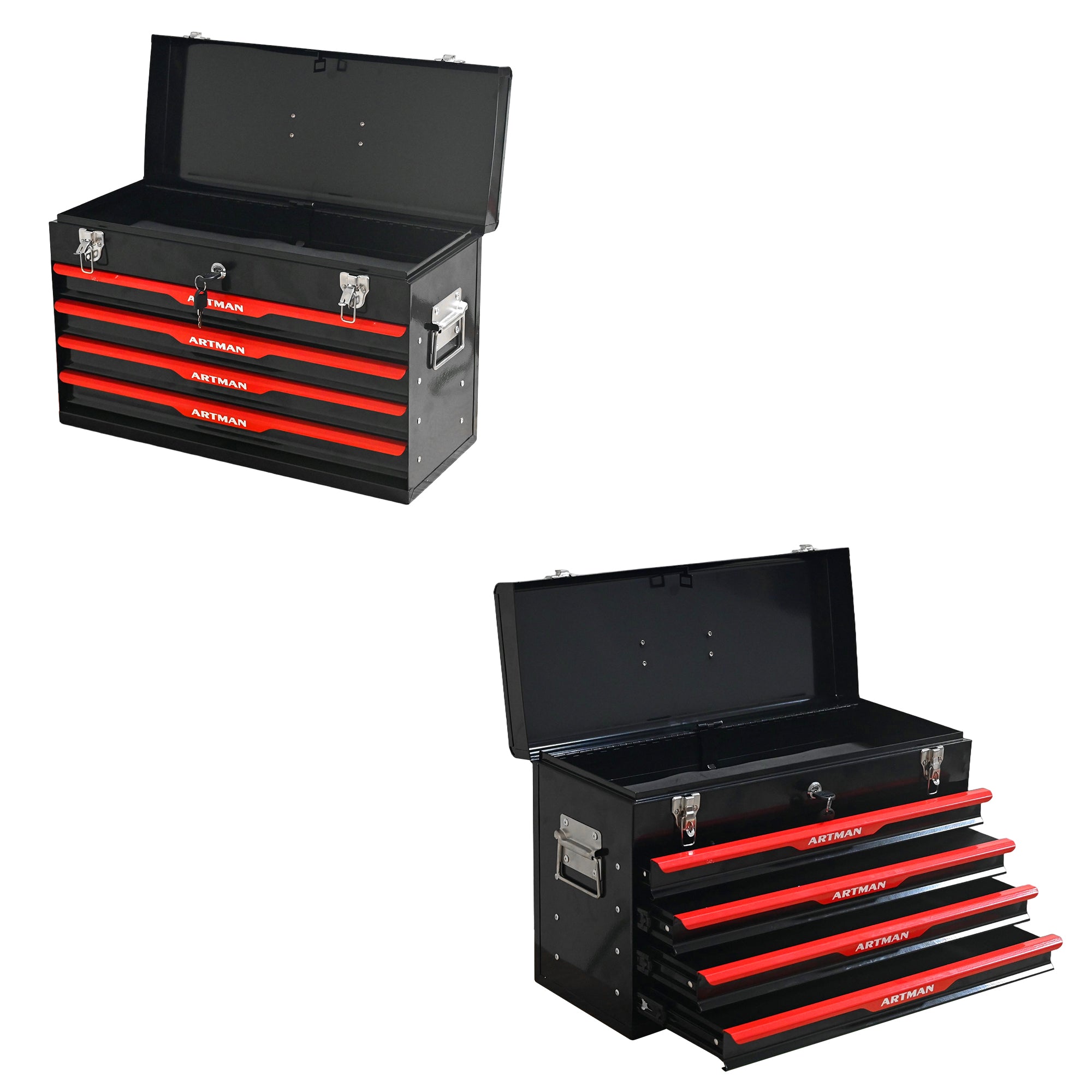 20-inch Steel Portable Tool Box with Drawers – Heavy-Duty Tool Storage Organizer
