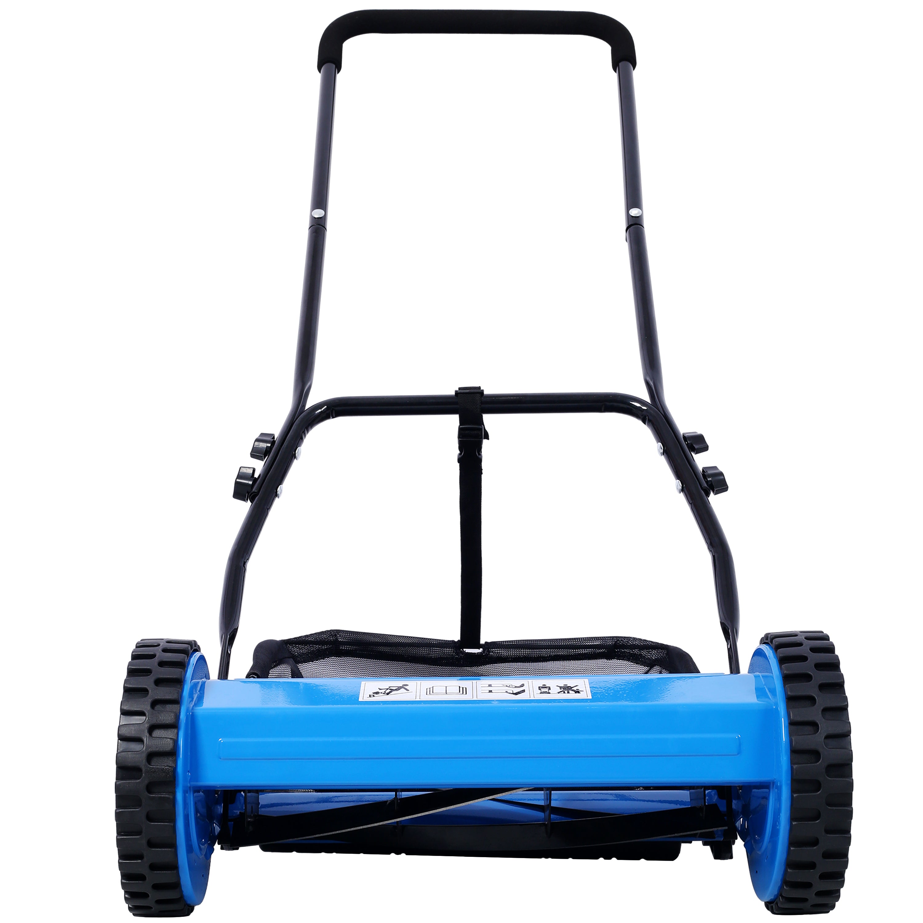 16-Inch 5-Blade Push Reel Lawn Mower with Grass Catcher, GREEN COLOR