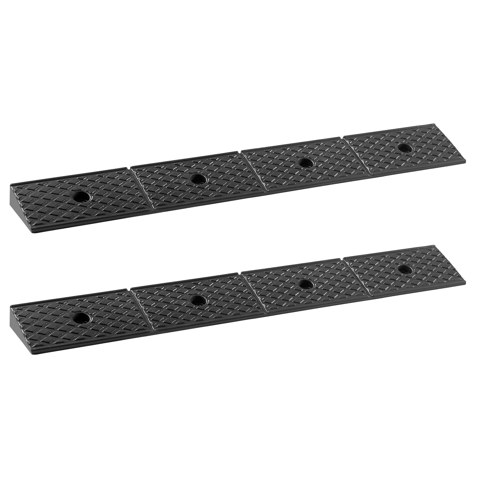 Rubber Curb Ramp, 33069 lbs Load Capacity, 2 Inches Rise Height Heavy Duty Rubber Threshold Ramp with Drainage Tank for Wheelchairs, Strollers, Motorcycles, Cars, Lawn Mowers & Trailers, 2 Pack