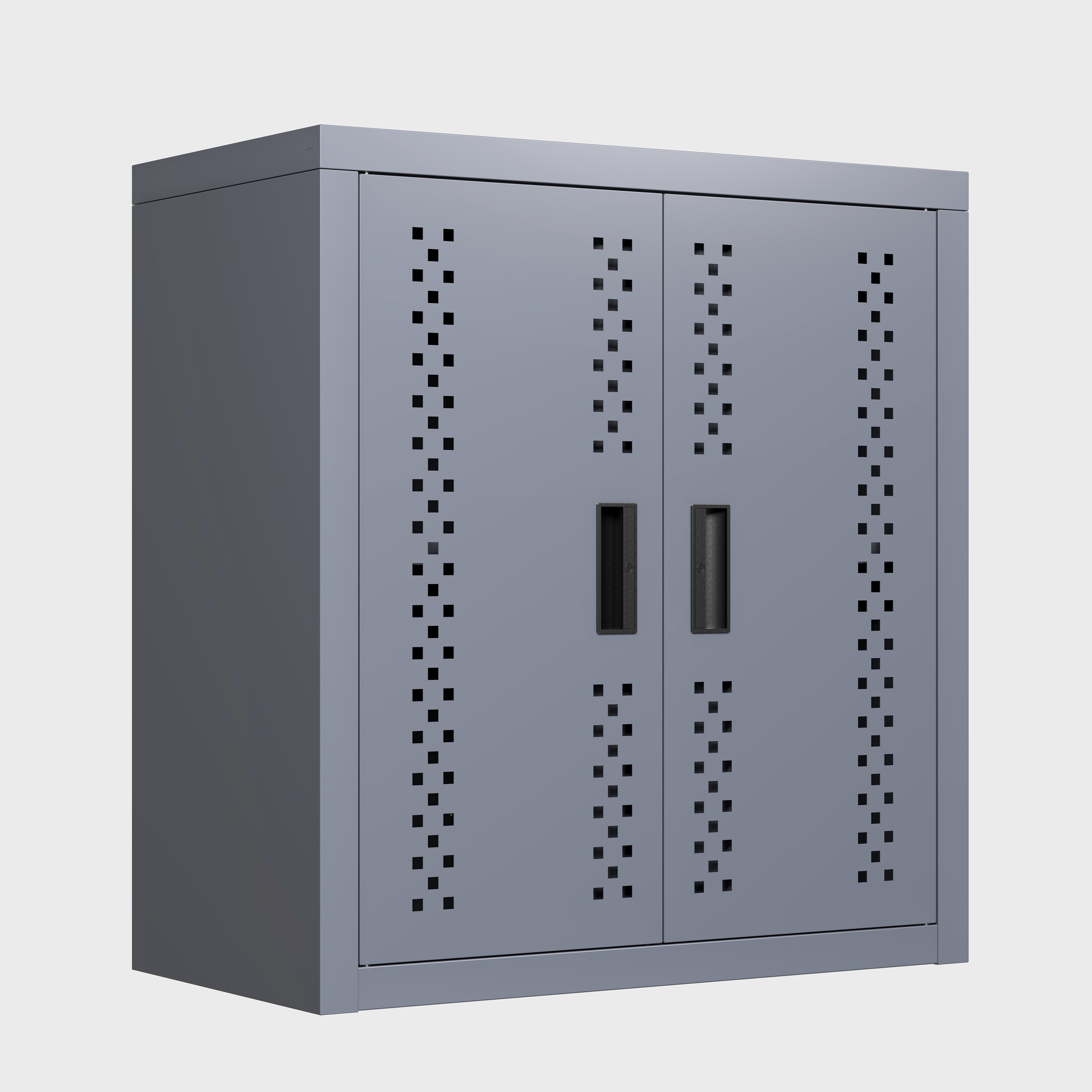 Wall-Mounted Metal Garage Cabinet – Floating Tool Storage with Removable Shelves (Gray)