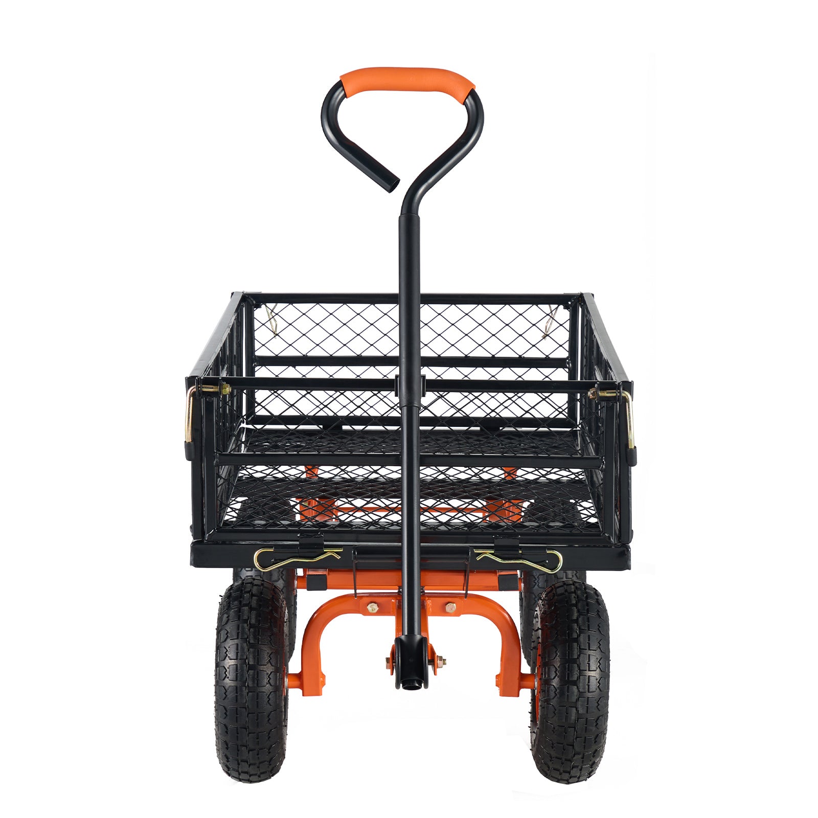 Dump Cart, Metal Garden Dump Cart with Easy to Assemble Frame, Dump Wagon with 2-in-1 Convertible Handle, Utility Wheelbarrow 880 lbs Capacity, 10 inch Tires