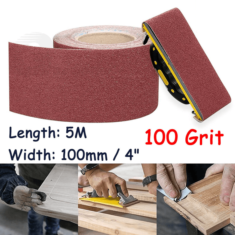 5m 100 Grit Aluminiumoxid Schleifrolle APolierschleifpapier Schleifmittel - HomeDIYer