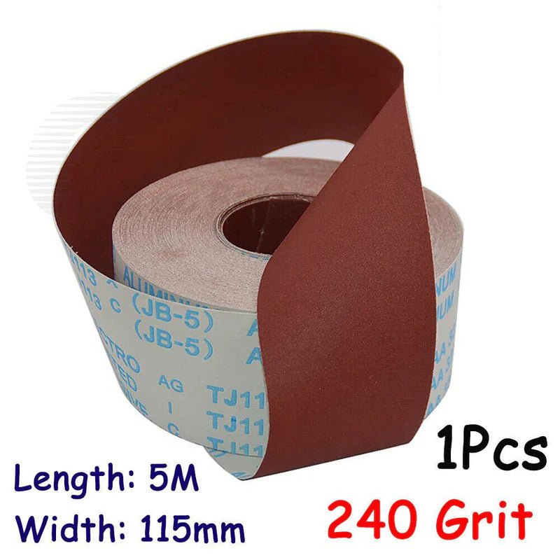 5m Aluminium Oxide Sanding Roll 240 Grit Polishing Sandpaper Grinding Abrasive - HomeDIYer