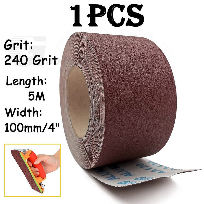 5m Aluminium Oxide Sandpaper Roll 240Grit APolishing Sandpaper Grinding Abrasive - HomeDIYer