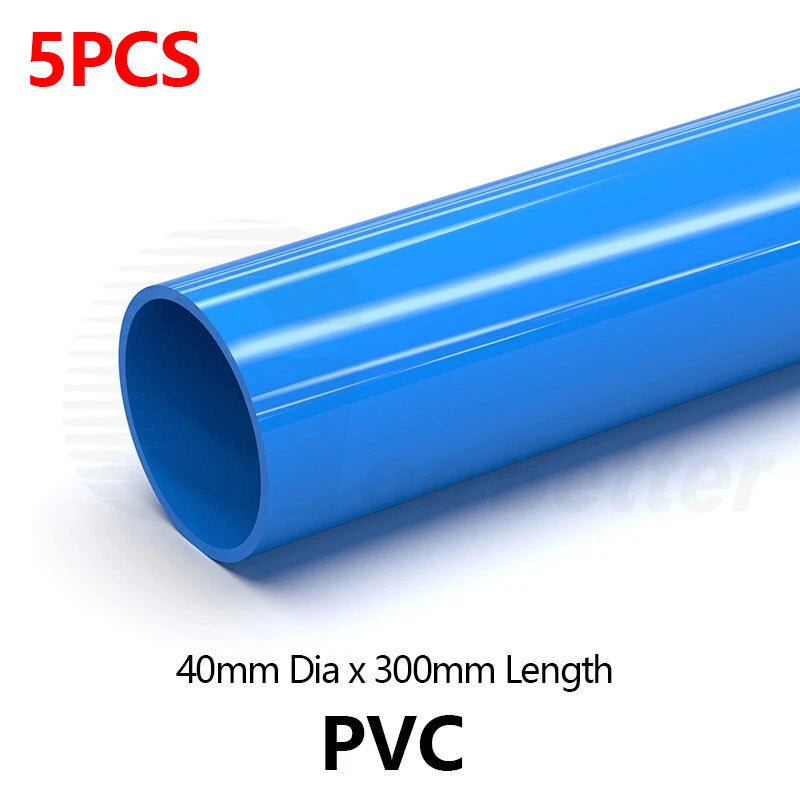 40mm Blue PVC Pipe — 300mm Length, Pack of 5 | Cut-to-Size Plastic Tubing