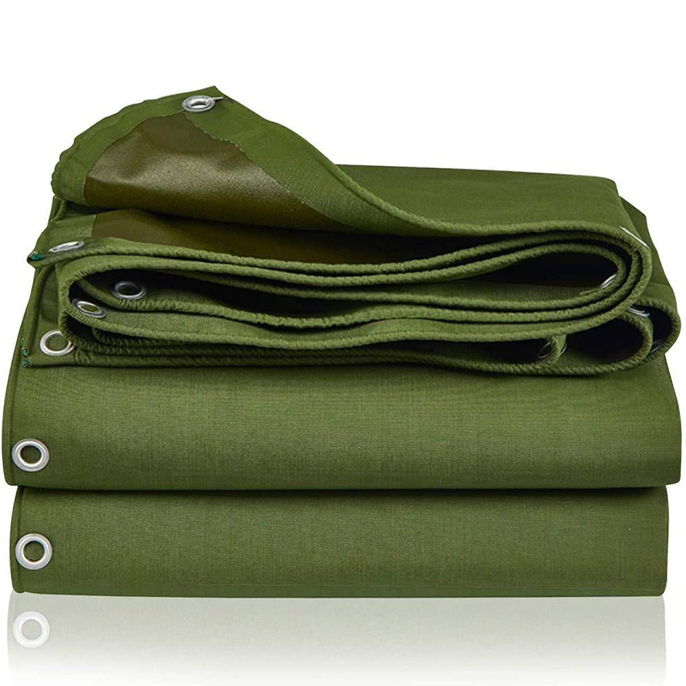 5×7ft to 12×16ft Army Green Heavy Duty Poly Tarp Waterproof Awning Poly PVC Boat Canopy Cover Tarpaulin Tent - HomeDIYer