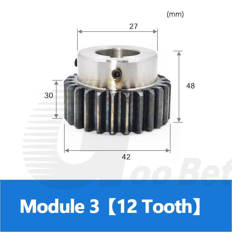 Spur Gear C45 Steel Mod 3 with Hub 12-40 Tooth Motor Pinion Hardened 8-40mm Bore