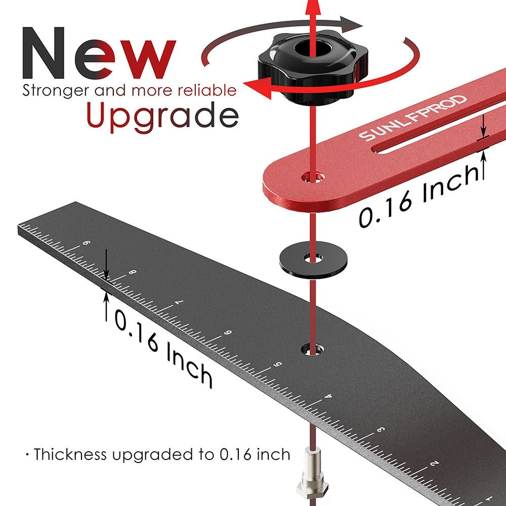 Stair Tread Template Tool - Solid Stair Tread Gauge, Shelf Layout Tool & Stair Jig Tool, Stair Tread Measuring Tool,Stair Scribe Tool Compatible with Many Types of Layout Projects (Red - Gray) - HomeDIYer