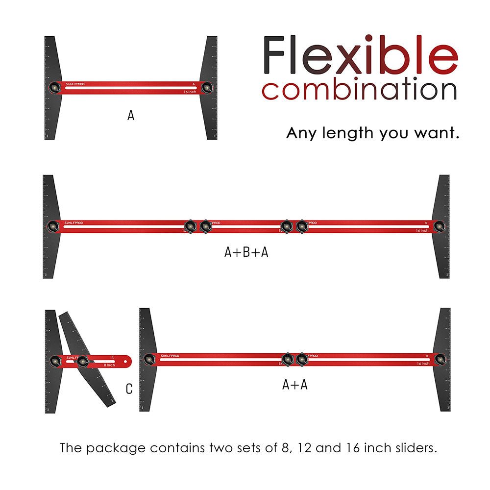 Stair Tread Template Tool - Solid Stair Tread Gauge, Shelf Layout Tool & Stair Jig Tool, Stair Tread Measuring Tool,Stair Scribe Tool Compatible with Many Types of Layout Projects (Red - Gray) - HomeDIYer